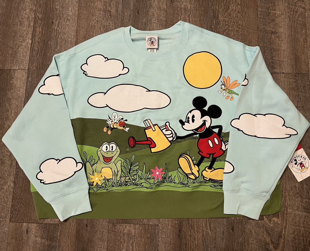 Disney Disney Parks Mickey Garden Collection Short Crewneck Sweater Size XL / US 12-14 / IT 48-50 - 1 Thumbnail