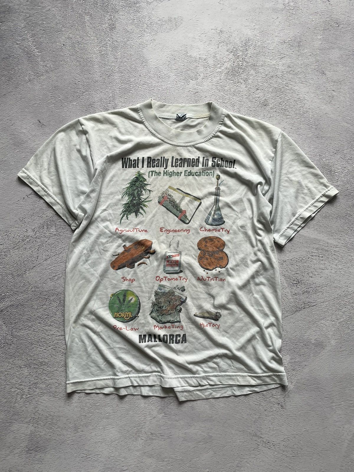 Vintage Vintage Tee «What I Really Learned In School» 90’s Rare Size US M / EU 48-50 / 2 - 1 Thumbnail
