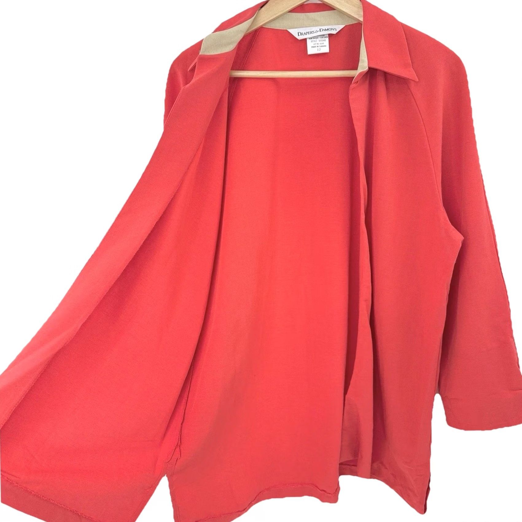 Vintage VINTAGE Draper & Damon’s Blazer Sweater Women Sz 12 NWT Bright Red Open Front U Lined Canada Size XL / US 12-14 / IT 48-50 - 3 Thumbnail