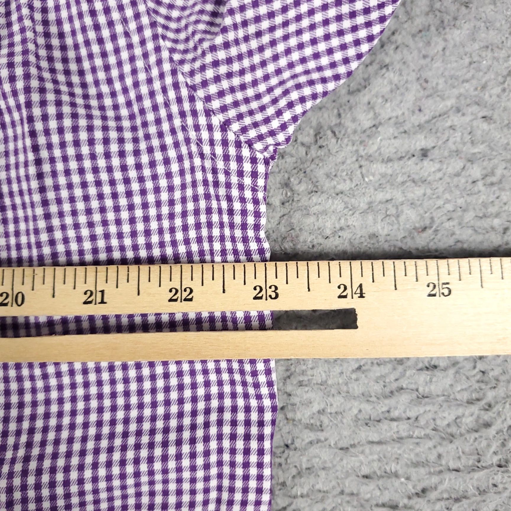 Tommy Hilfiger Tommy Hilfiger Dress Shirt Mens 15.5 Purple Check Long Sleeve Button Up Classic Size 40R - 6 Thumbnail
