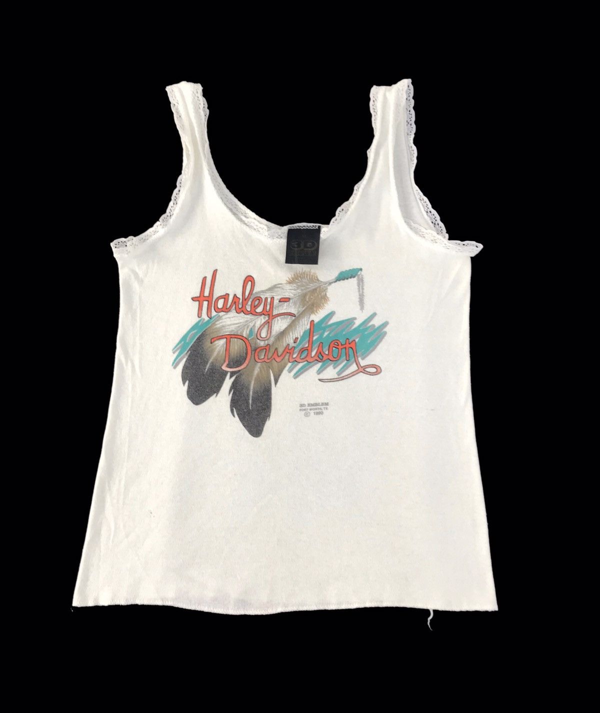 Harley Davidson 90s 3D Emblem Harley Davidson Fort Worth Texas Tank Top Size XS / US 0-2 / IT 36-38 - 1 Thumbnail