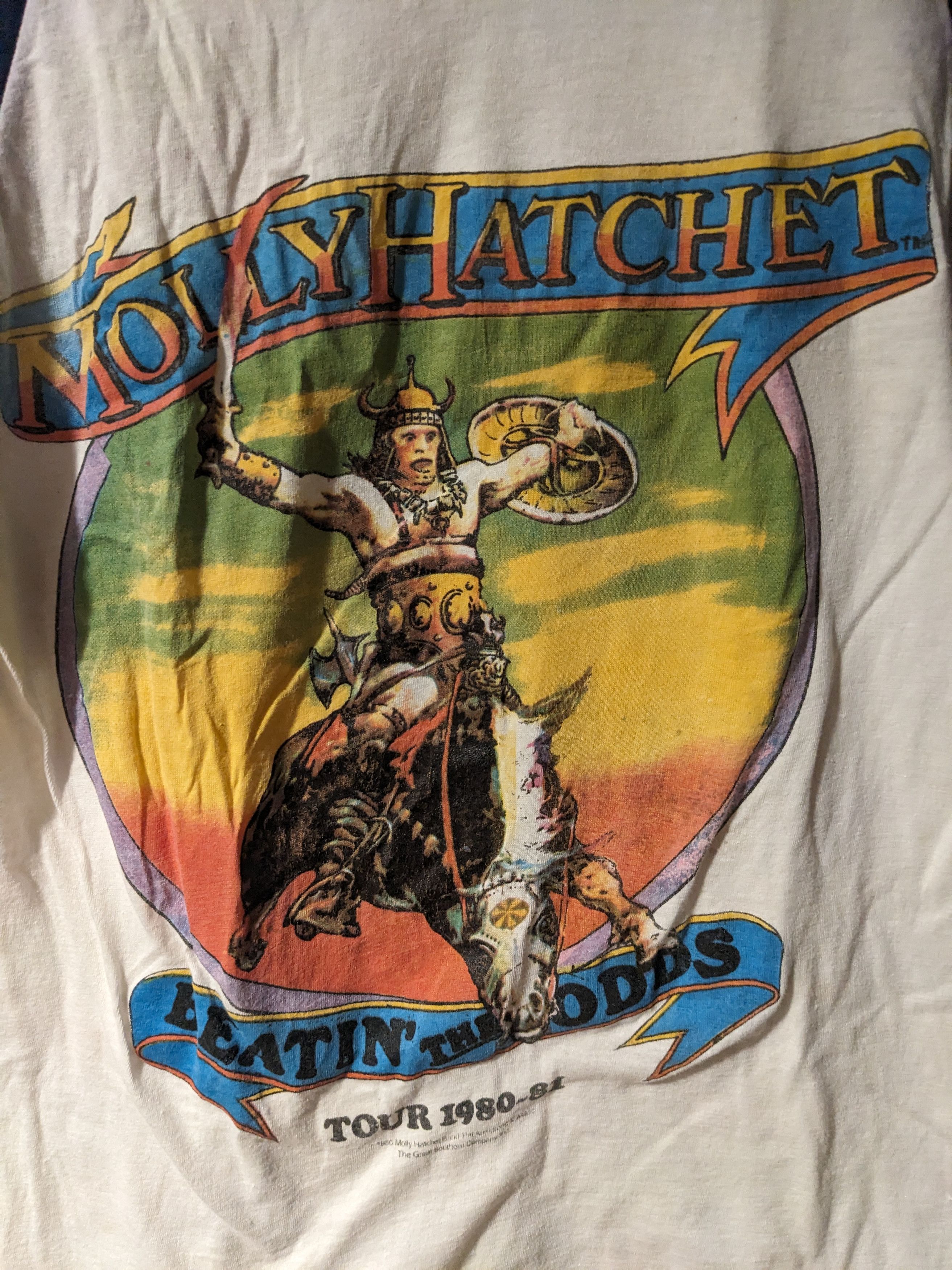 Band Tees × Vintage Vintage 1980 Molly Hatchet Beatin YOUTH Small T-Shirt Size US S / EU 44-46 / 1 - 2 Thumbnail