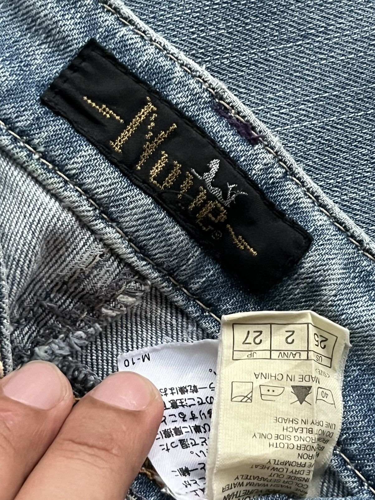 Hysteric Glamour Vintage Y2K Japanese Brand Blue Washed Low Rise Flare Jeans Size 26" / US 2 / IT 38 - 9 Thumbnail