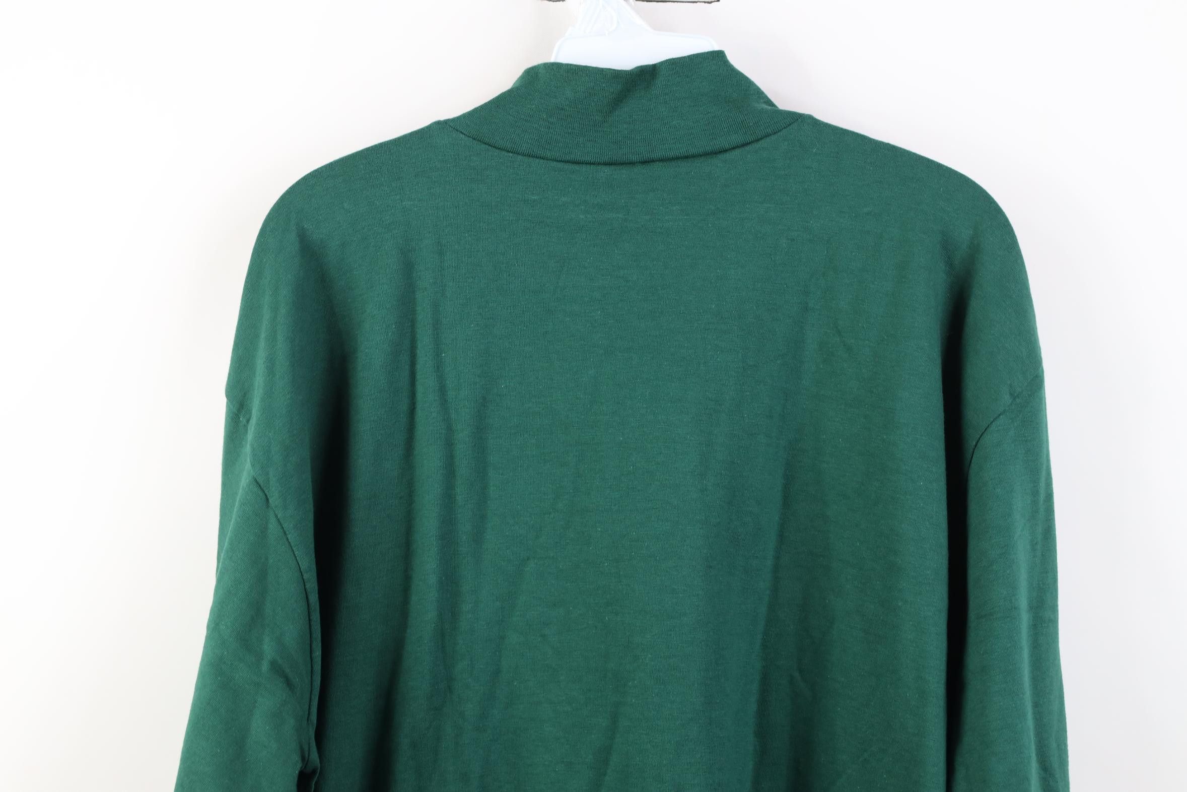 Vintage Deadstock Vintage 90s Streetwear Mock Neck T-Shirt USA Green Size US L / EU 52-54 / 3 - 13 Thumbnail