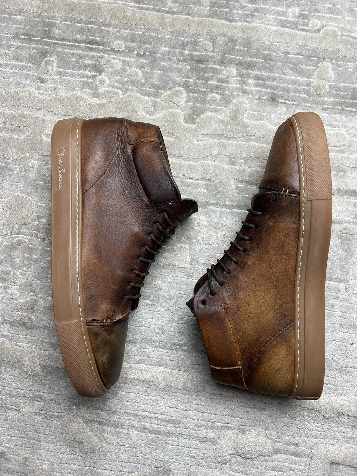 Oliver Sweeney Nova Shoes Sneakers Hi Top Leather Sale in Brown, Men's (Size 9) — image 3 of 6