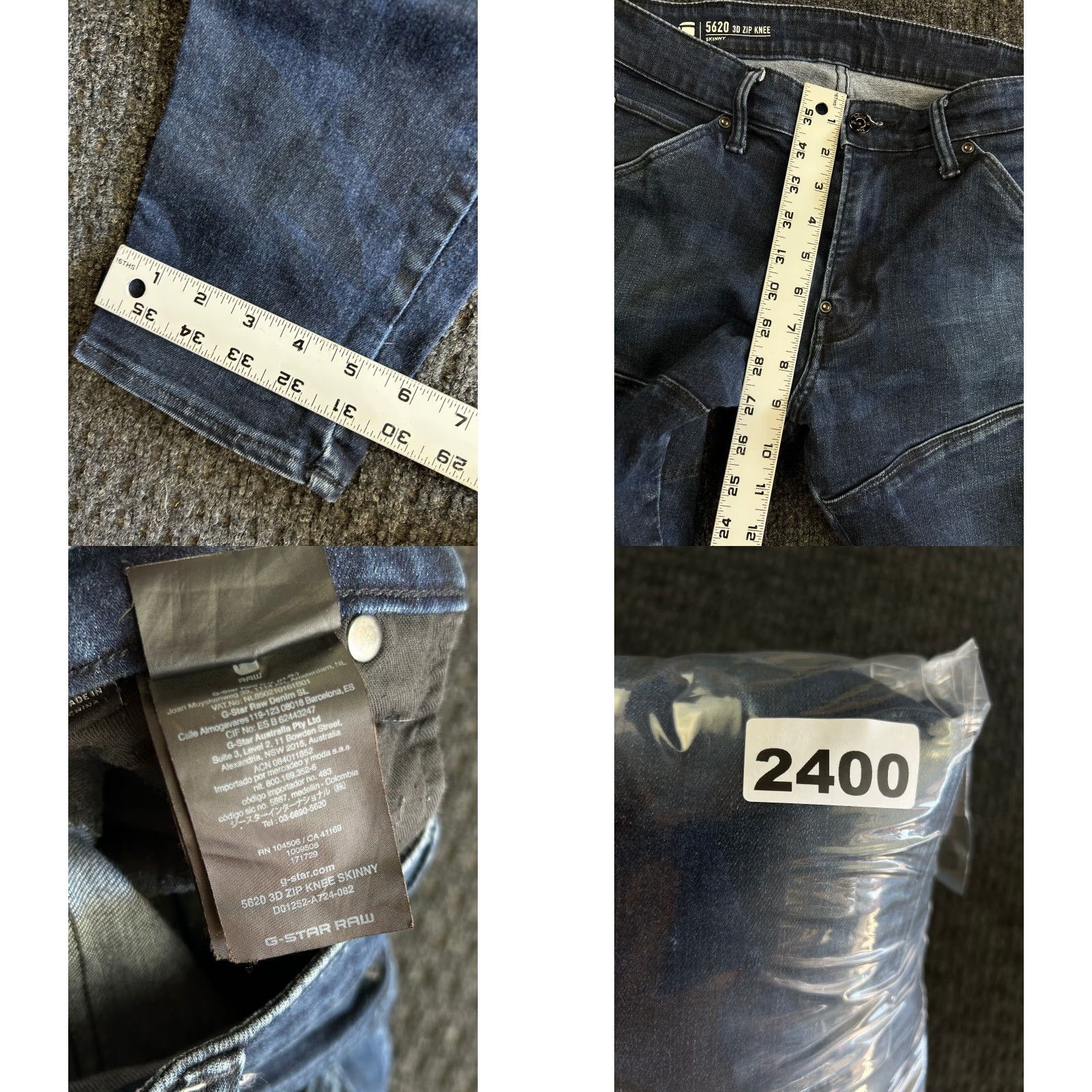 G-Star VINTAGE G Star Raw Jeans 31 x 32 Slim Blue 3D Biker Motorcycle Streetwear Men Jeans Size US 31 - 9 Thumbnail