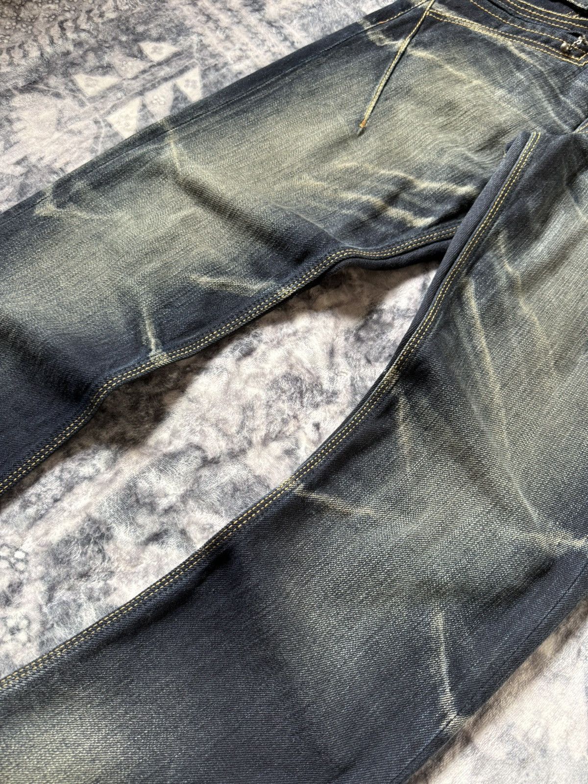 GOSTAR DE FUGA Nicole Club Muddy Wash Bold Contrast Stitched Flared Jeans Size US 30 / EU 46 - 6 Thumbnail