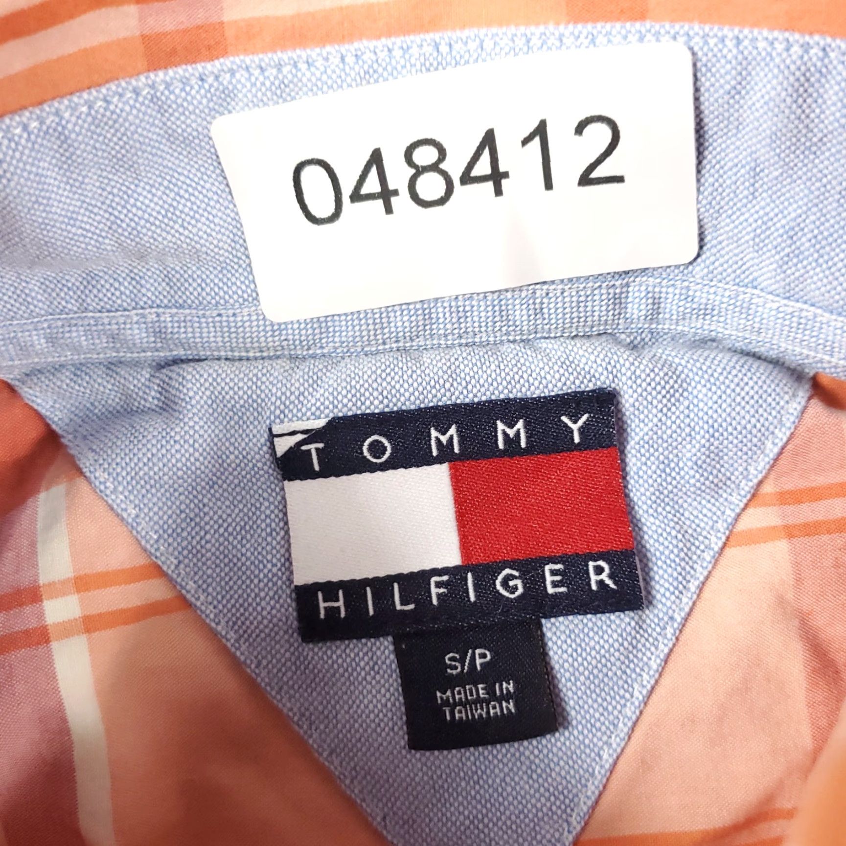 Tommy Hilfiger Tommy Hilfiger Shirt Mens Small Orange Plaid Casual Button Up Short Sleeve Size US S / EU 44-46 / 1 - 6 Thumbnail