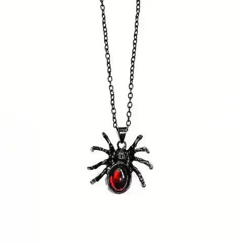 American Edition x Jewelry Vintage Red Crystal Spider Pendant Necklaces in Black, Men's