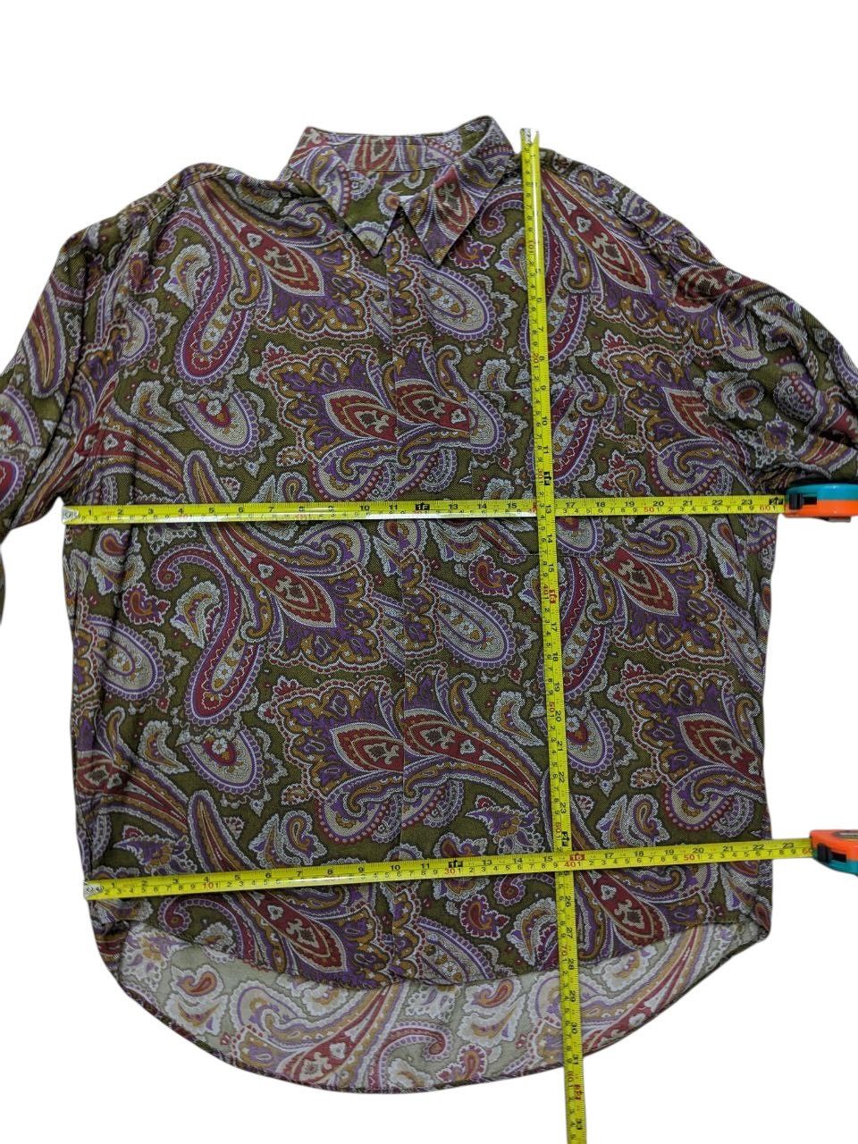 Vintage PREETY GREEN INSPIRED PAISLEY PATTERN BUTTON UP SHIRT Size US XL / EU 56 / 4 - 4 Thumbnail