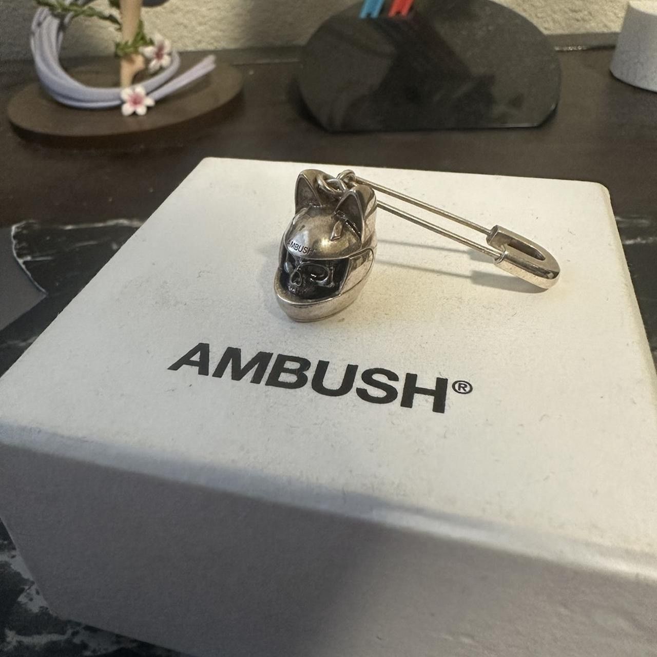 925 Silver Ambush Cat Helmet Skull Earring