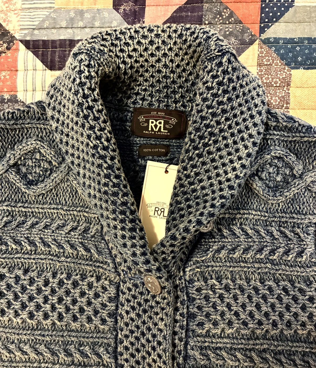 RRL Ralph Lauren DOUBLE RL RALPH LAUREN RRL INDIGO COTTON SWEATER- SIZE 2 MED Size M / US 6-8 / IT 42-44 - 7 Thumbnail