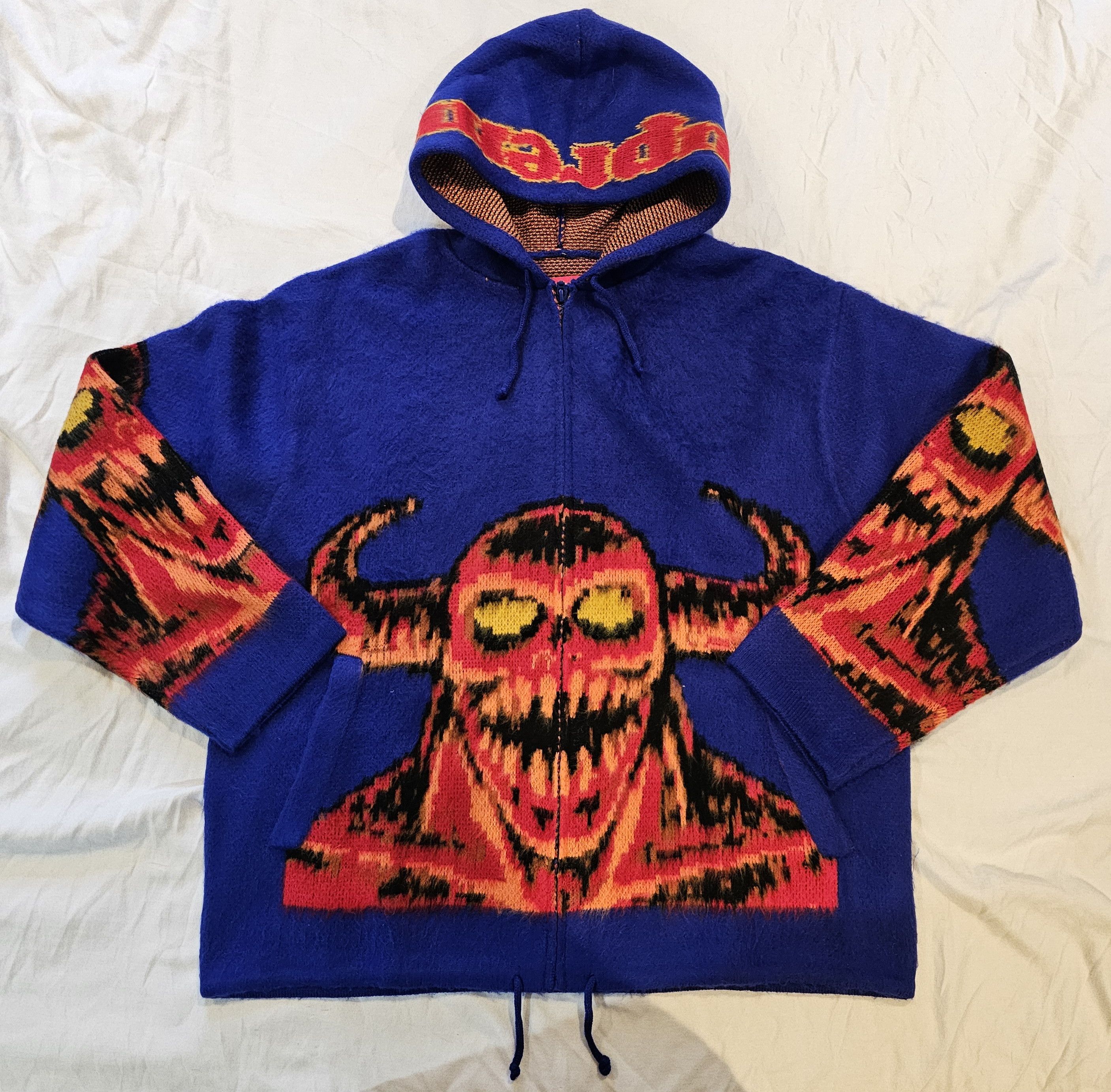 Supreme Supreme Stars Zip Up Sweater Polo in Blue | Grailed