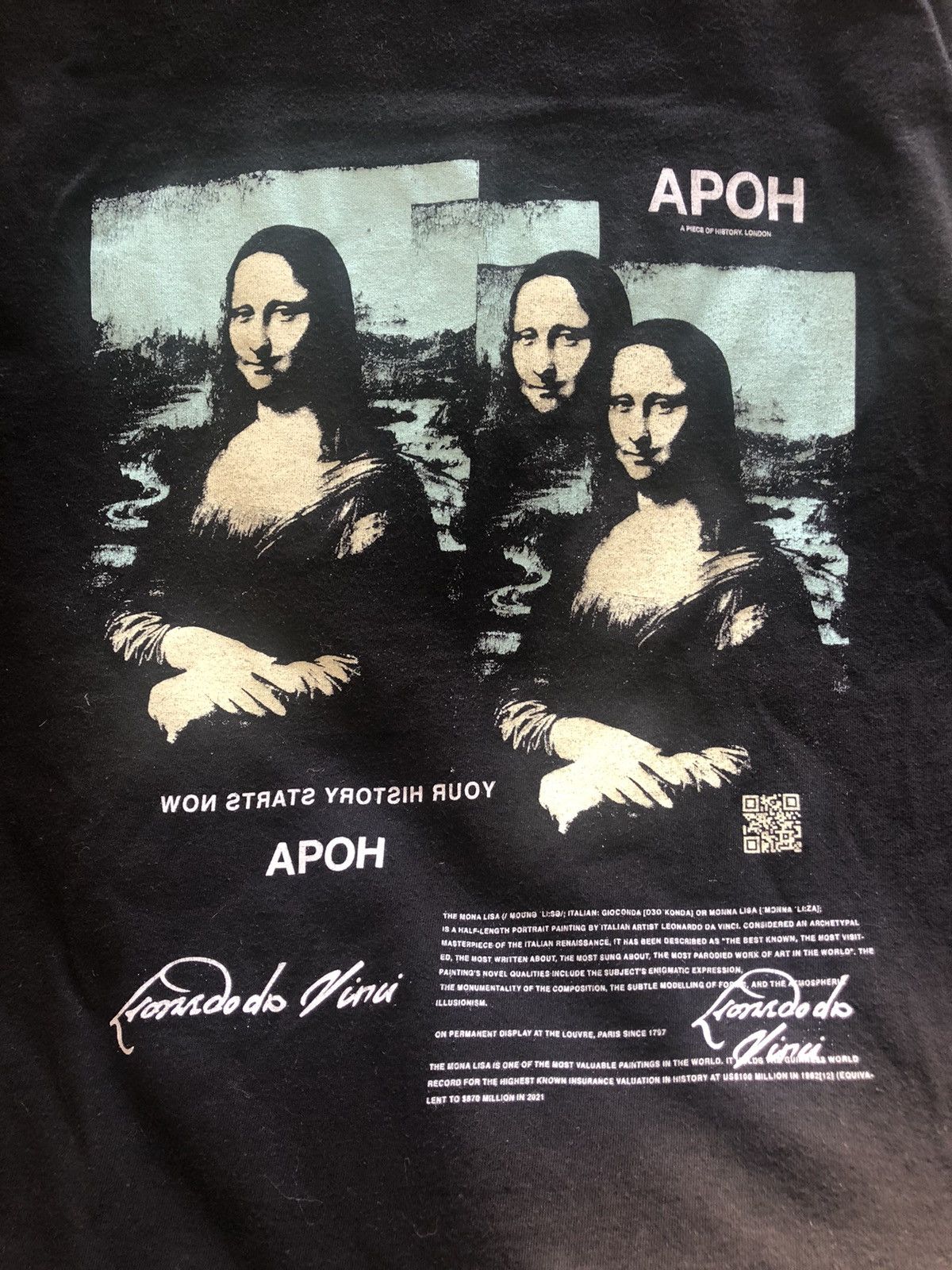 Vintage MONA LISA DA VINCI APOH LONDON VINTAGE TEE SHIRT Size US S / EU 44-46 / 1 - 3 Thumbnail