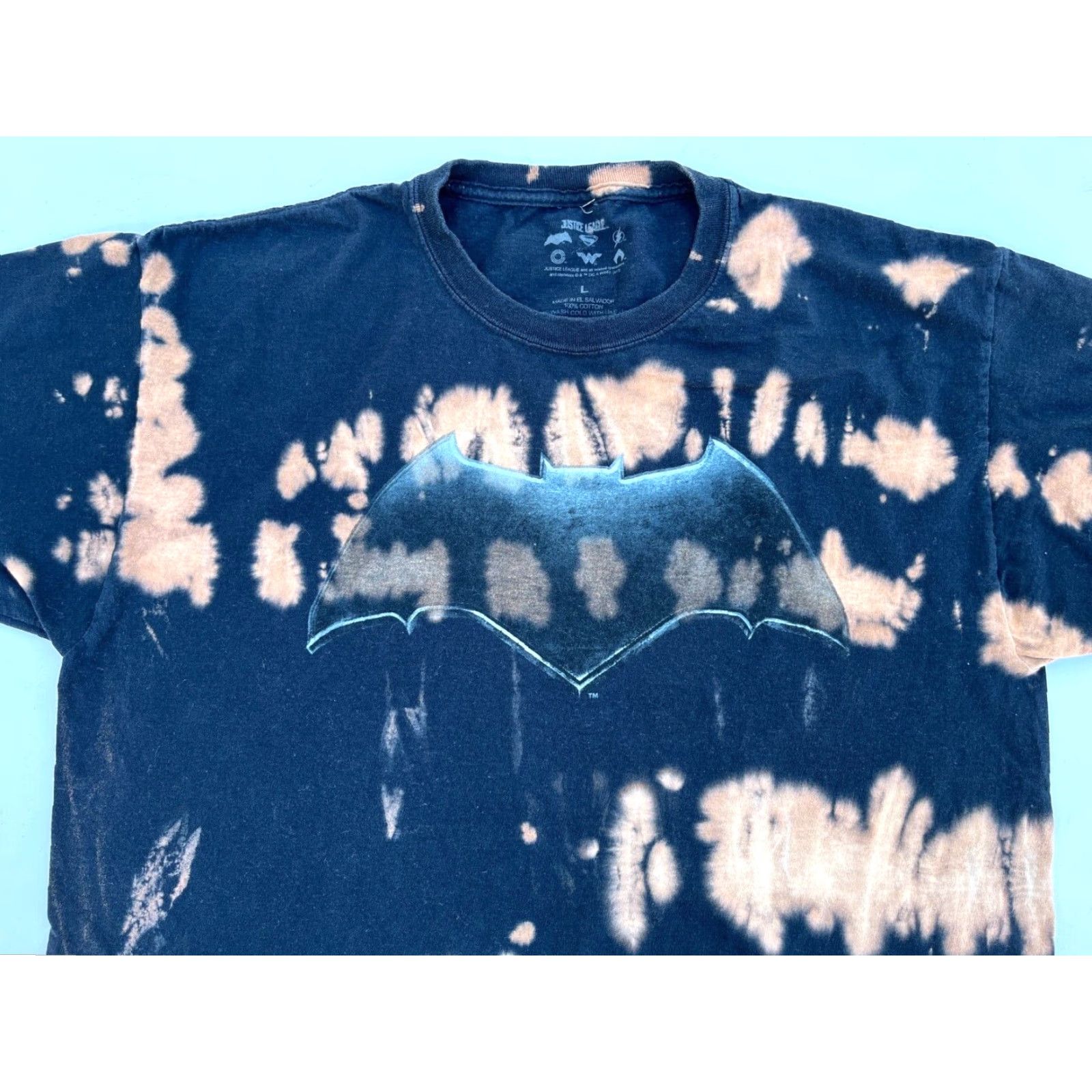 Vintage Justice League Men’s Batman Tie Dye T-Shirt Sz L Size US L / EU 52-54 / 3 - 3 Thumbnail