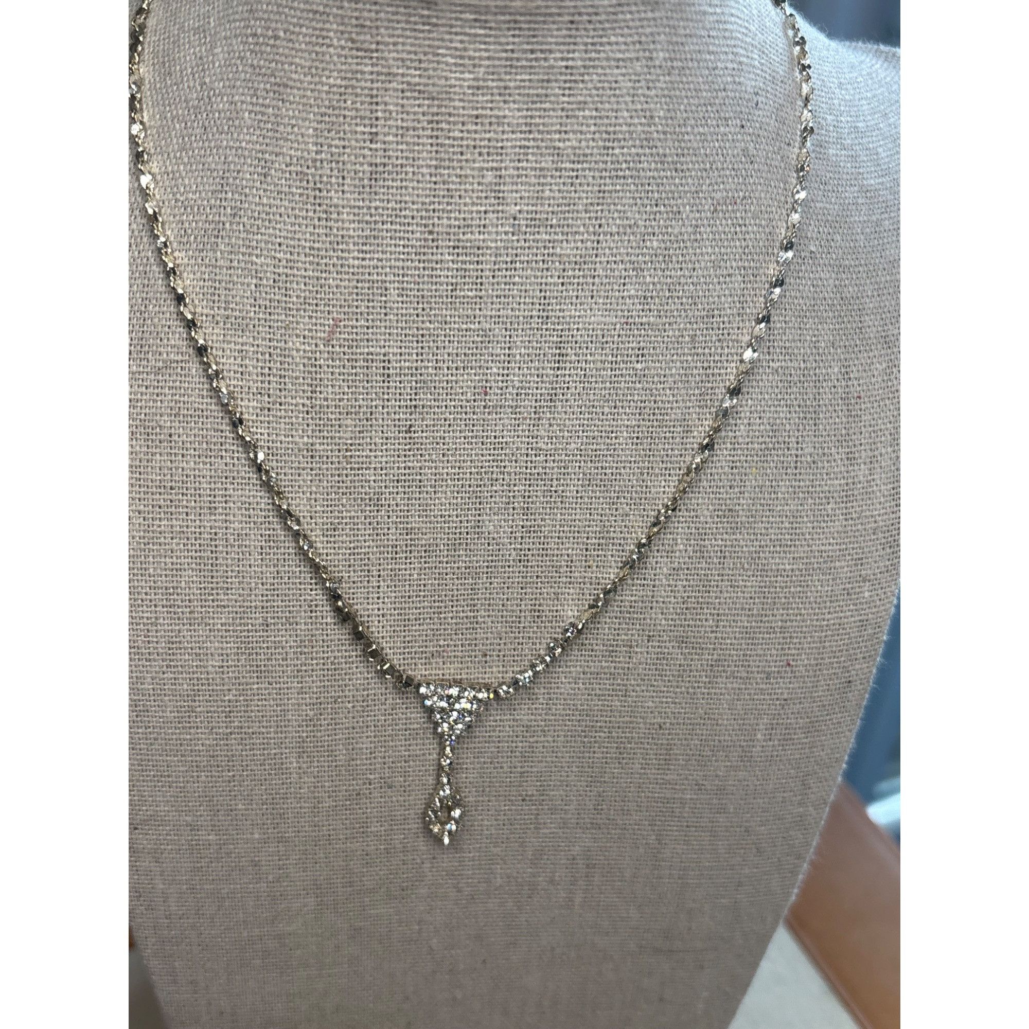 Other Rhinestone Pendant Necklace With Adjustable Chain - Elegant Size ONE SIZE - 2 Thumbnail