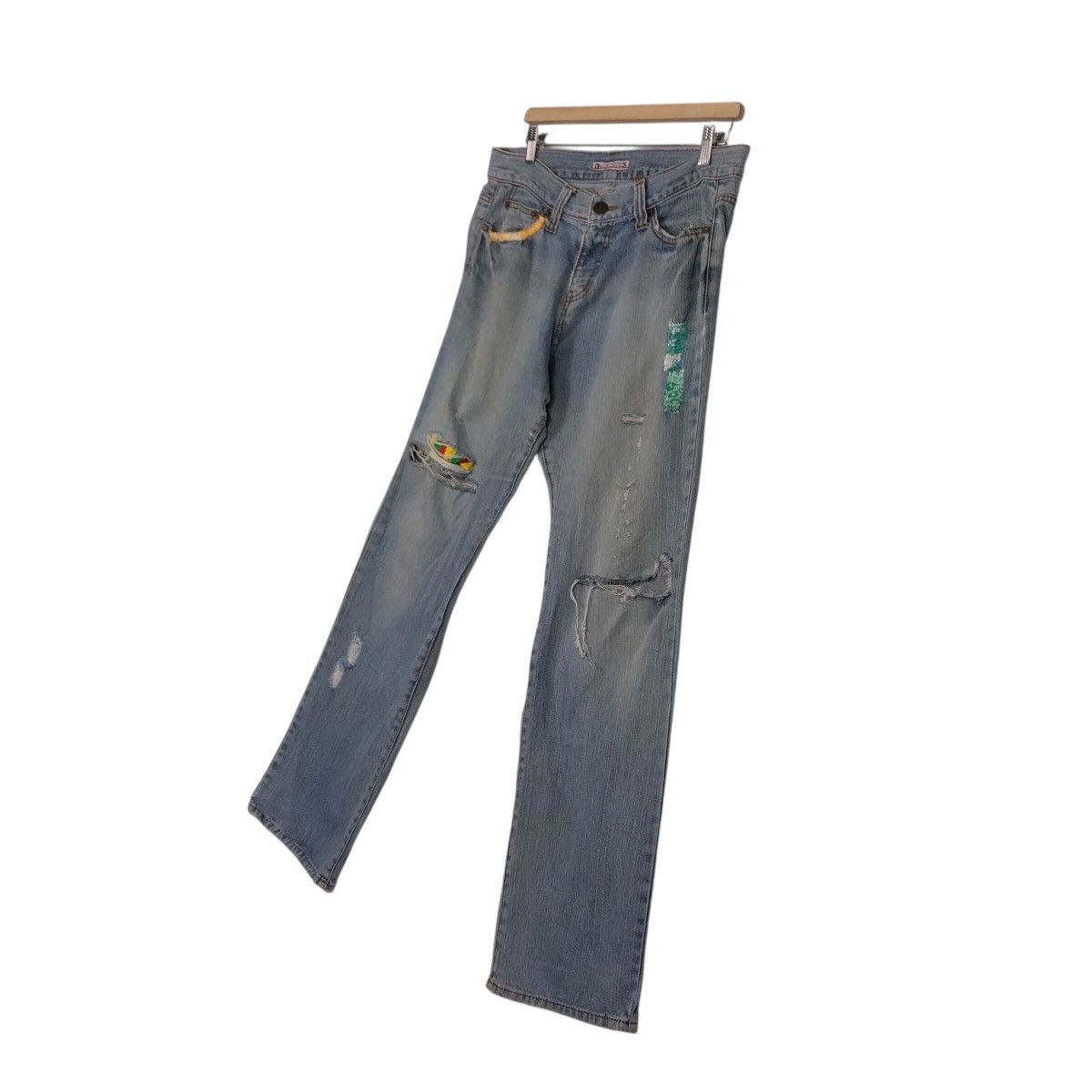 Japanese Brand Hysteric Glamour Distressed Patchwork Denim Size 34" / US 12 / IT 48 - 3 Thumbnail