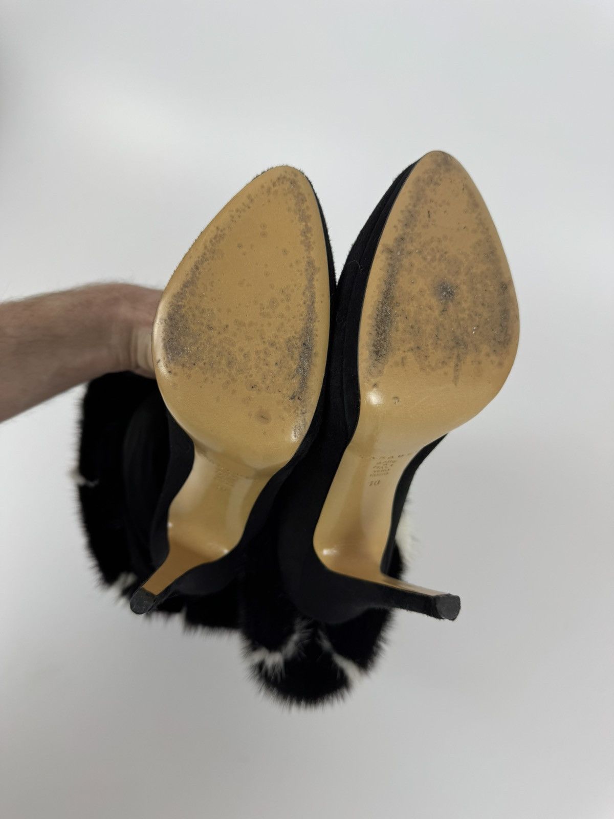 Casedei CASADEI Grey Fur Mid Calf Boots Stiletto Heels Avant Garde Size US 10 / IT 40 - 9 Thumbnail