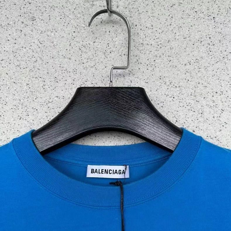 Balenciaga Balenciaga Klein Blue Slogan Short Sleeve Size US XS / EU 42 / 0 - 2 Thumbnail