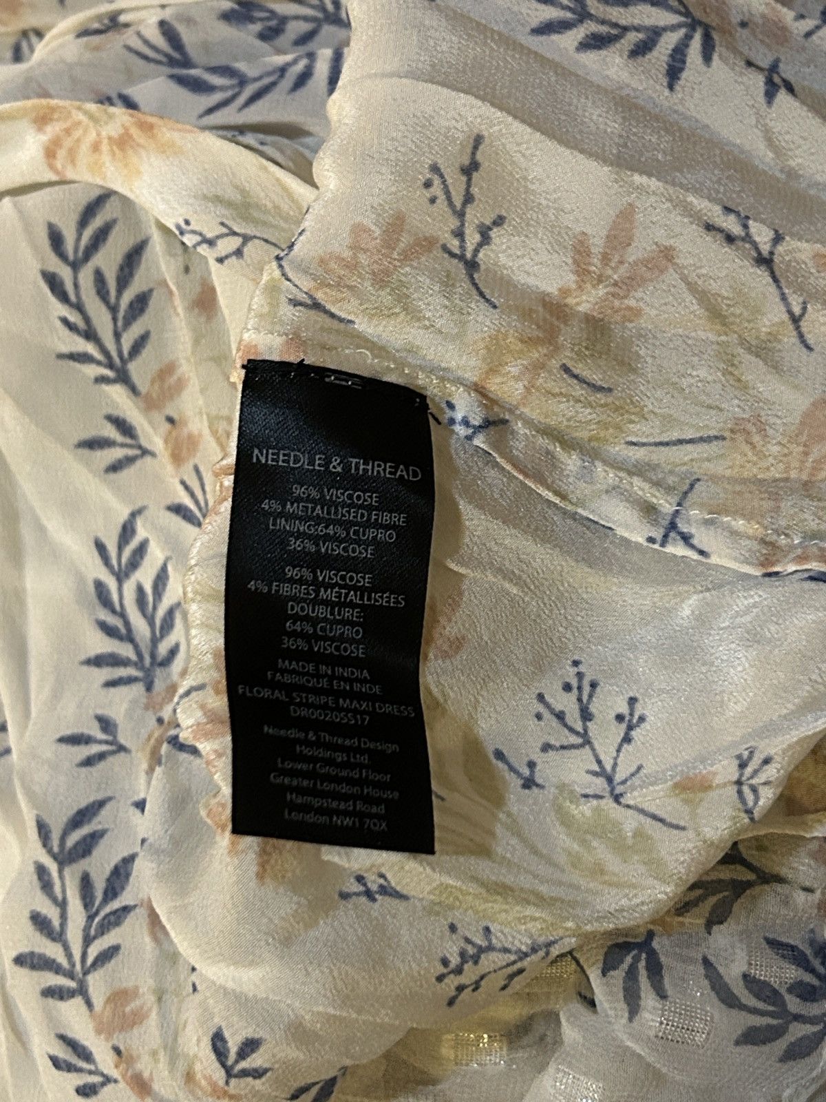 Other NEEDLE & THREAD Floral Stripe Maxi Dress size UK6/US2 Size XS / US 0-2 / IT 36-38 - 3 Thumbnail