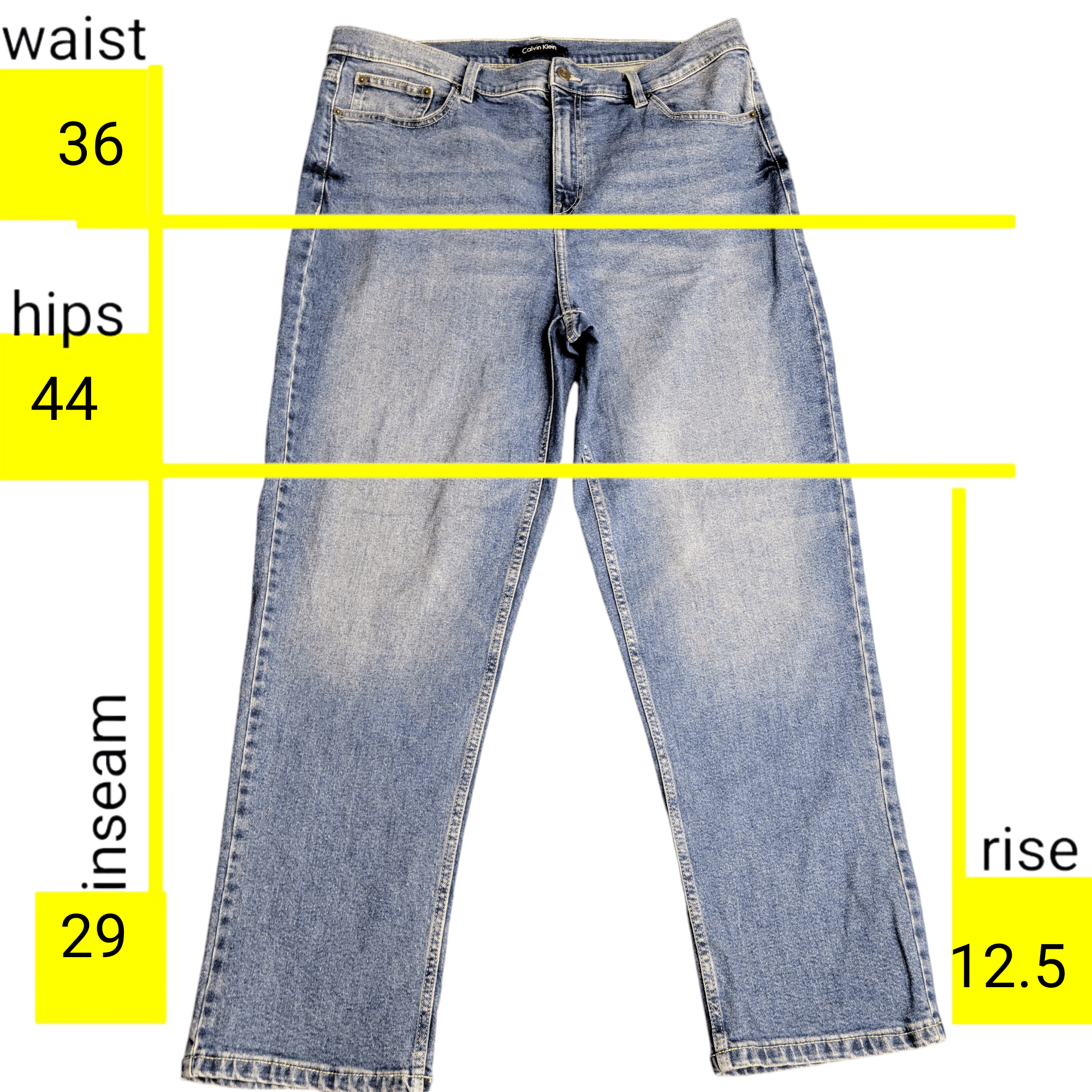 Calvin Klein Calvin Klein High Rise Straight Leg Classic Blue Jeans Size 36" / US 14 / IT 50 - 10 Thumbnail