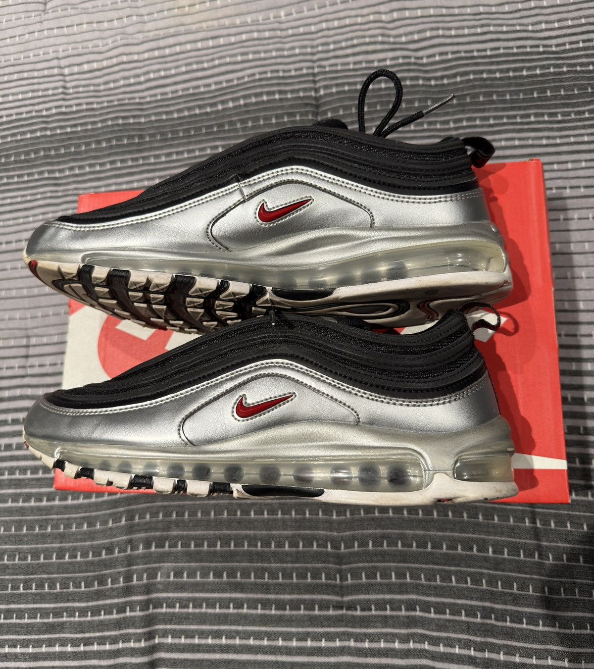 Nike Nike Air Max 97 Silver Black Size US 11.5 / EU 44-45 - 2 Thumbnail