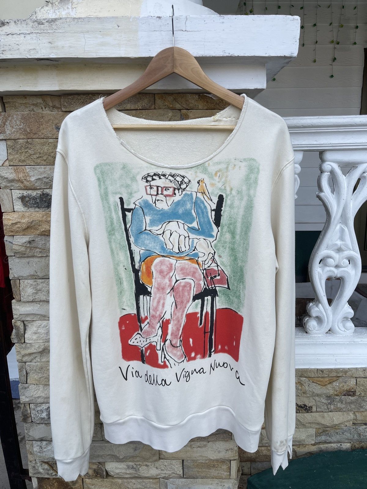 Gucci Rare🔥GUCCI Garden Via Della Vigna Nuova Thrashed Sweatshirt Size US L / EU 52-54 / 3 - 2 Thumbnail