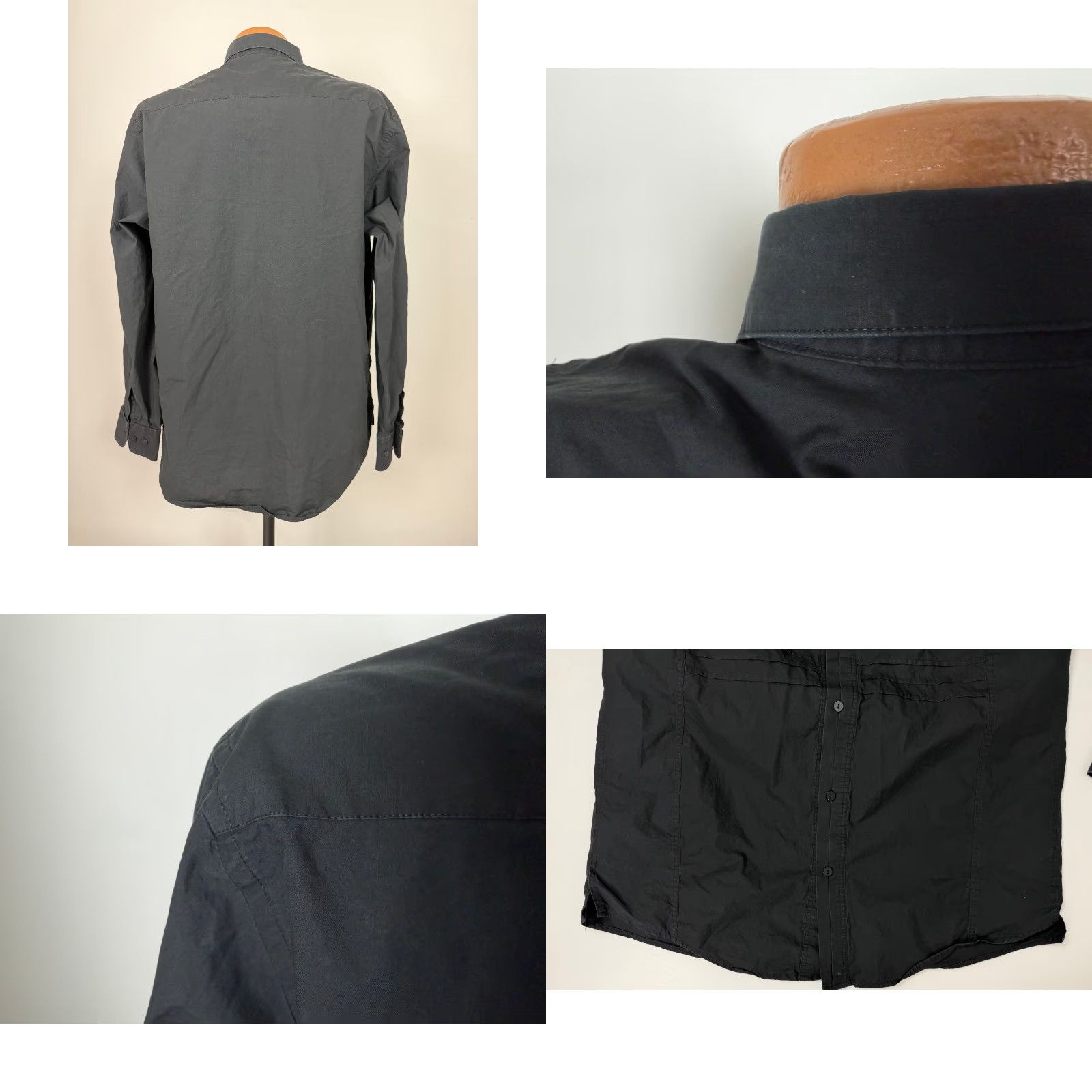 Vintage VINTAGE Jhane Barnes Shirt Men XL Slim Fit Button-Up Tuxedo Cotton Black ID Size US XL / EU 56 / 4 - 8 Thumbnail
