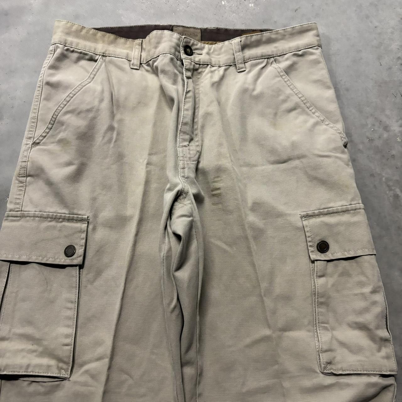 Japanese Brand × Vintage Crazy Vintage Y2K/2000s Baggy Cream Skater Style Cargo Pants! Size US 34 / EU 50 - 5 Thumbnail