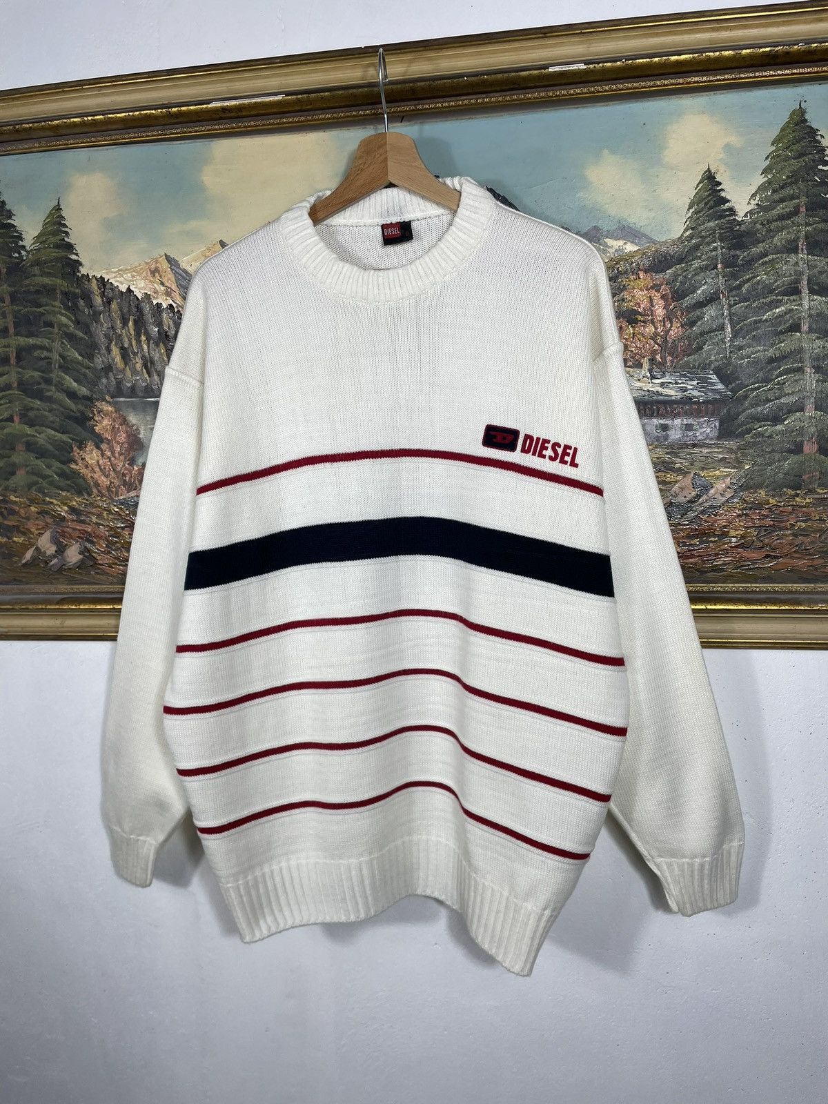 Diesel × Japanese Brand × Vintage Diesel Retro Y2k Pull Knitwear Sweatshirt Crewneck Drip Swag Size US XXL / EU 58 / 5 - 3 Thumbnail