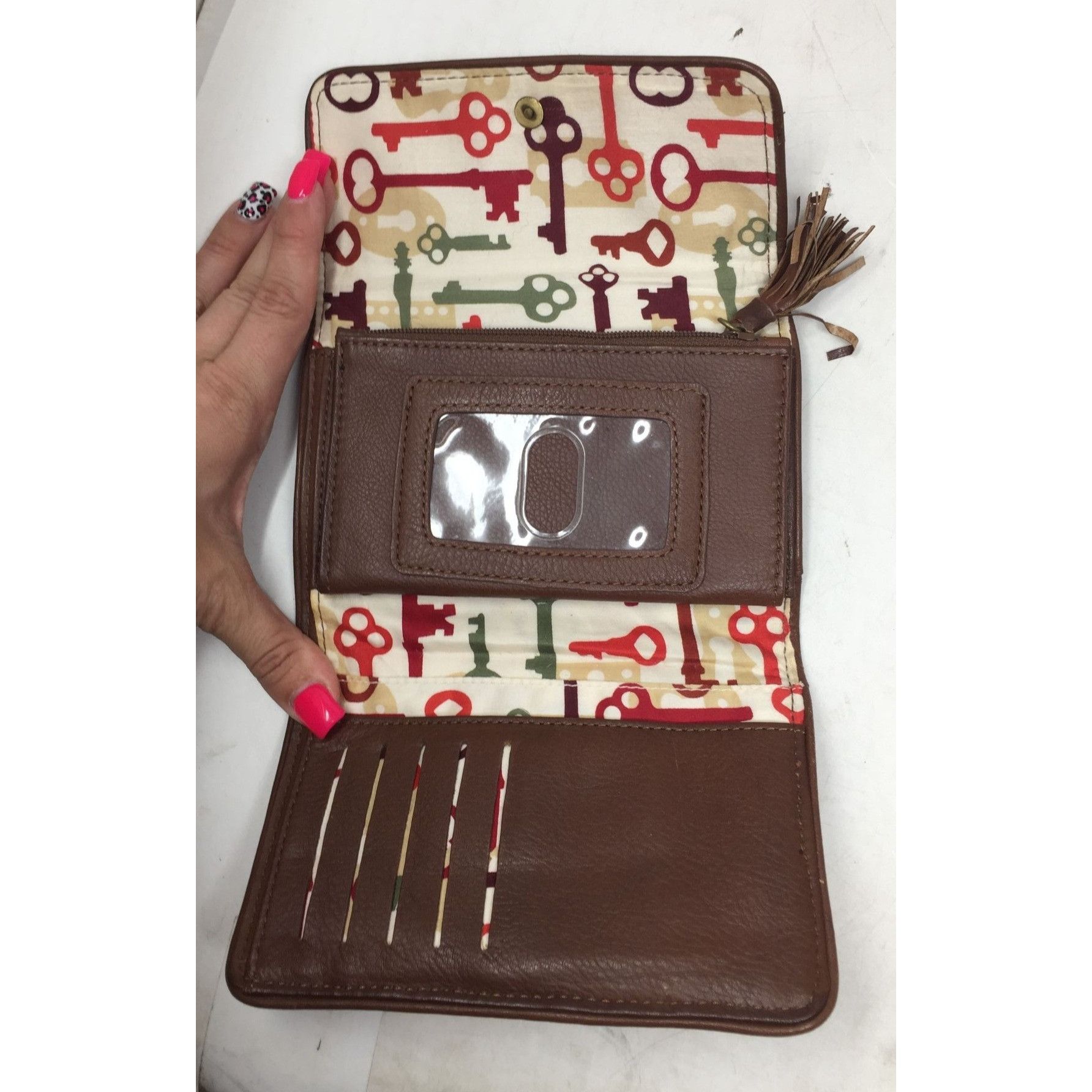 Vera Bradley Vintage Vera Bradley Red Corduroy and Brown Leather Wallet Size ONE SIZE - 2 Thumbnail
