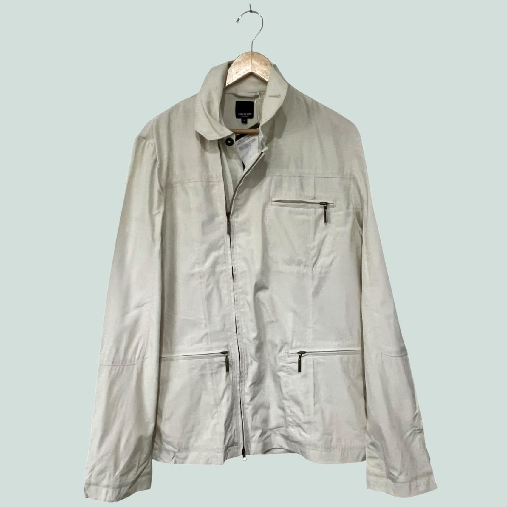 Vintage Finn Flare Mens Jacket Cream Full Zip Stand-Up Collar Zip Pockets European Sz S Windbreaker City Men Size US S / EU 44-46 / 1 - 1 Thumbnail