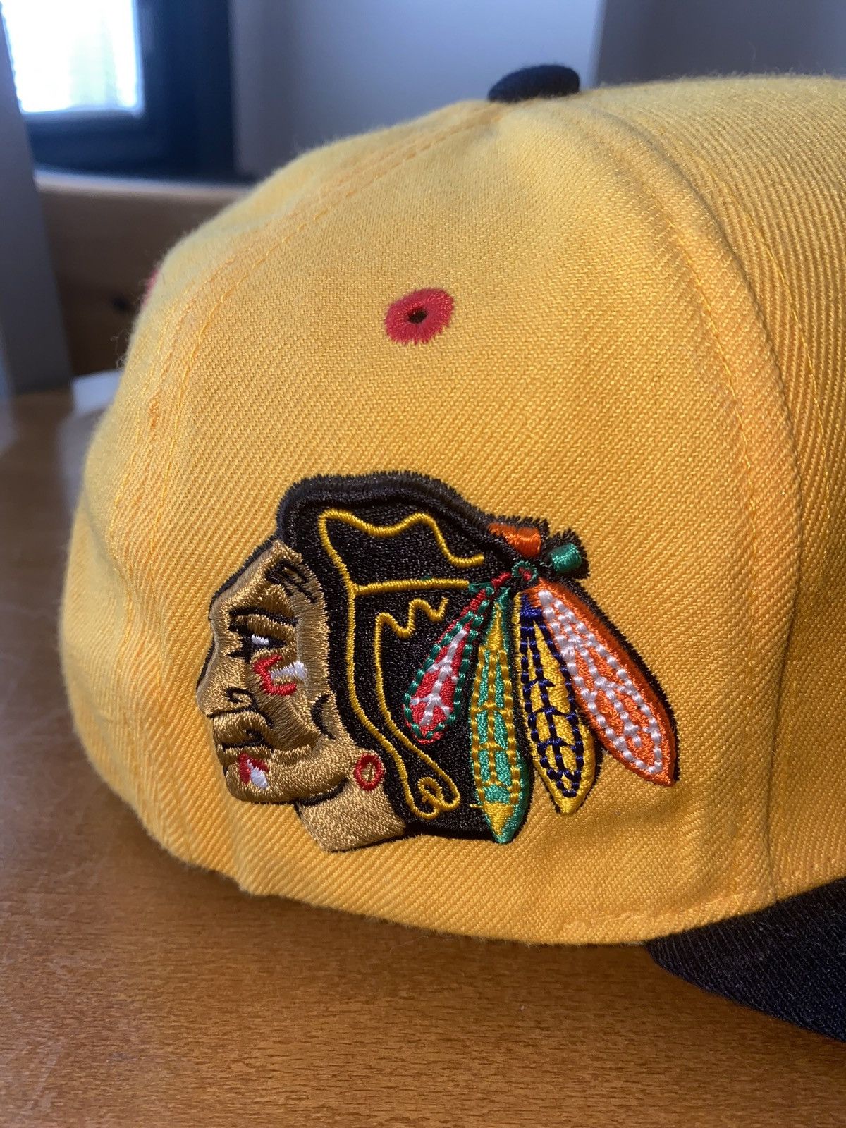 New Era Yellow Chicago Blackhawks Hat Size ONE SIZE - 2 Thumbnail