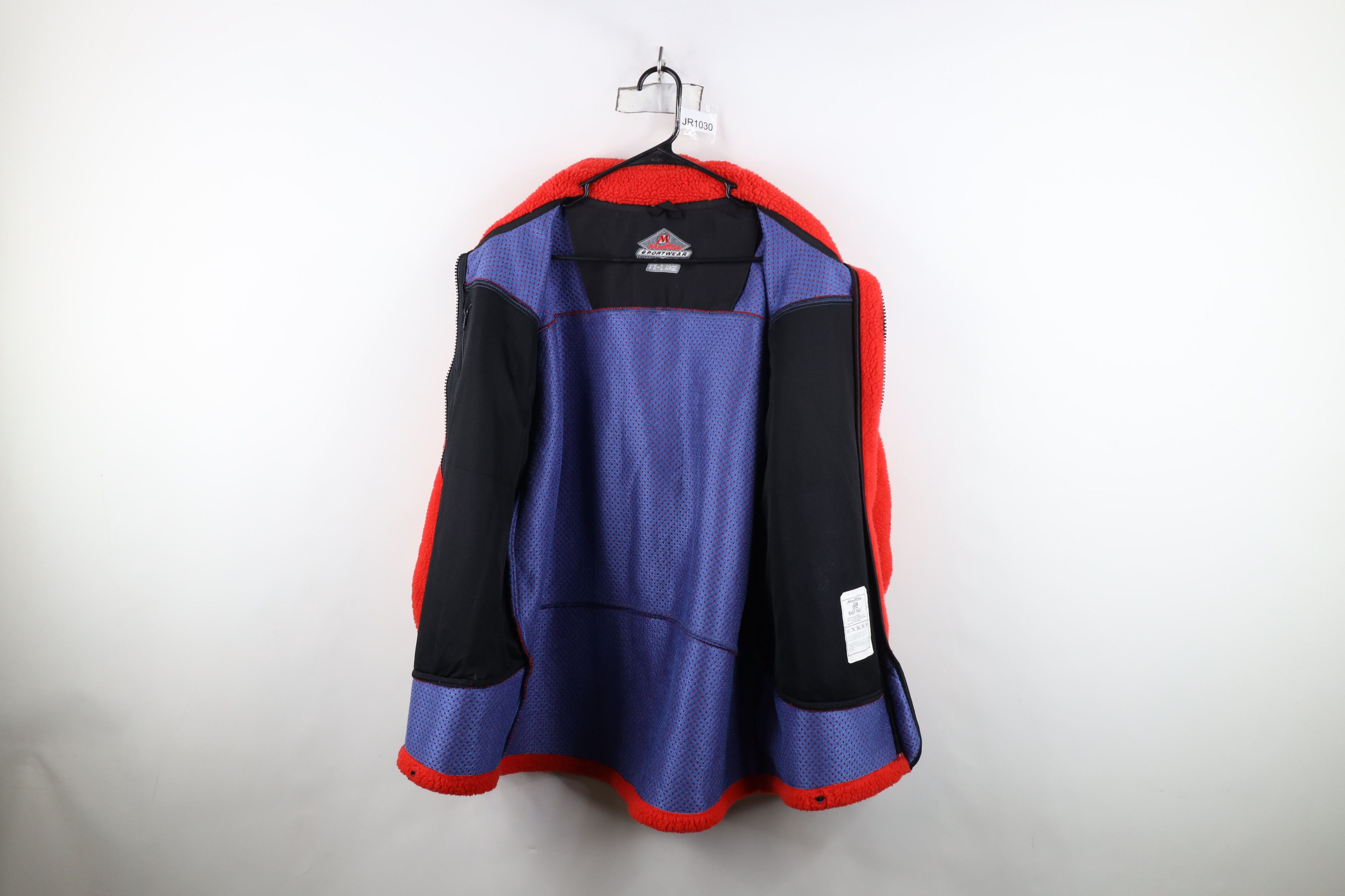 Vintage Vintage 90s Streetwear Deep Pile Fleece Zip Jacket Red Size US XXL / EU 58 / 5 - 9 Thumbnail