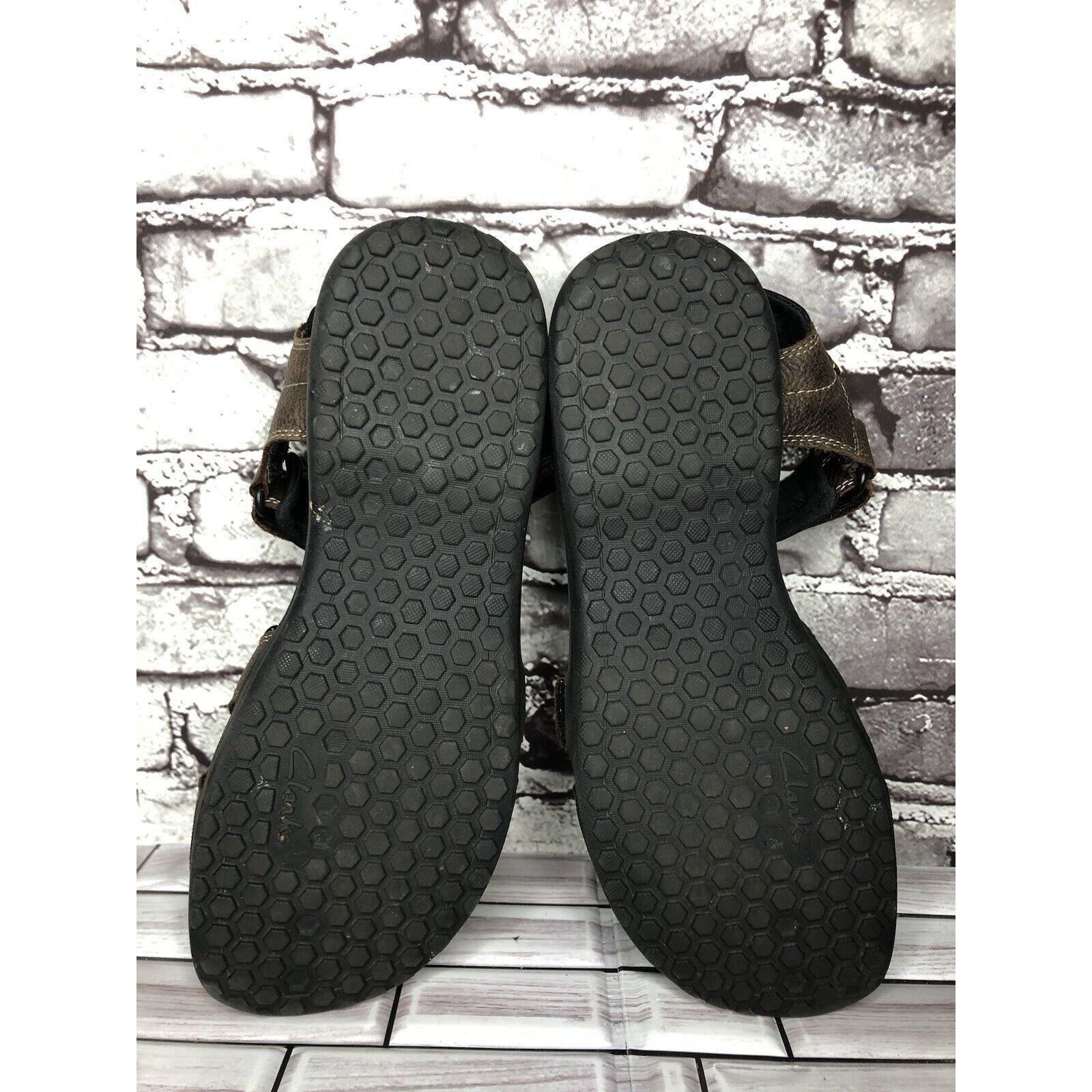 Clarks Clarks Brown Leather Synthetic Hiking Outdoor Strap Sandals Size US 11 / EU 44 - 17 Thumbnail