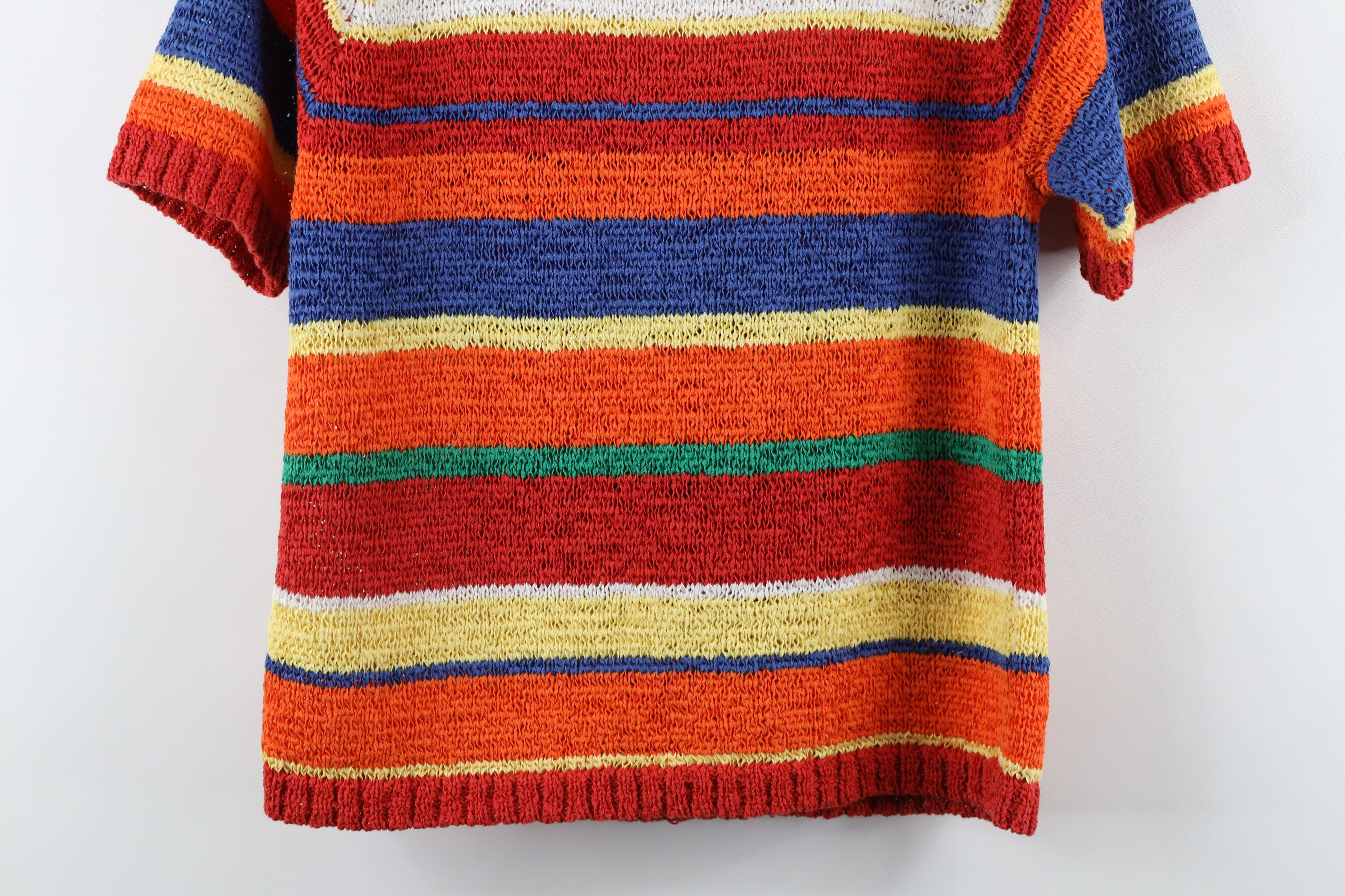 Vintage Vintage 90s Streetwear Striped Knit Short Sleeve Sweater Size M / US 6-8 / IT 42-44 - 7 Thumbnail