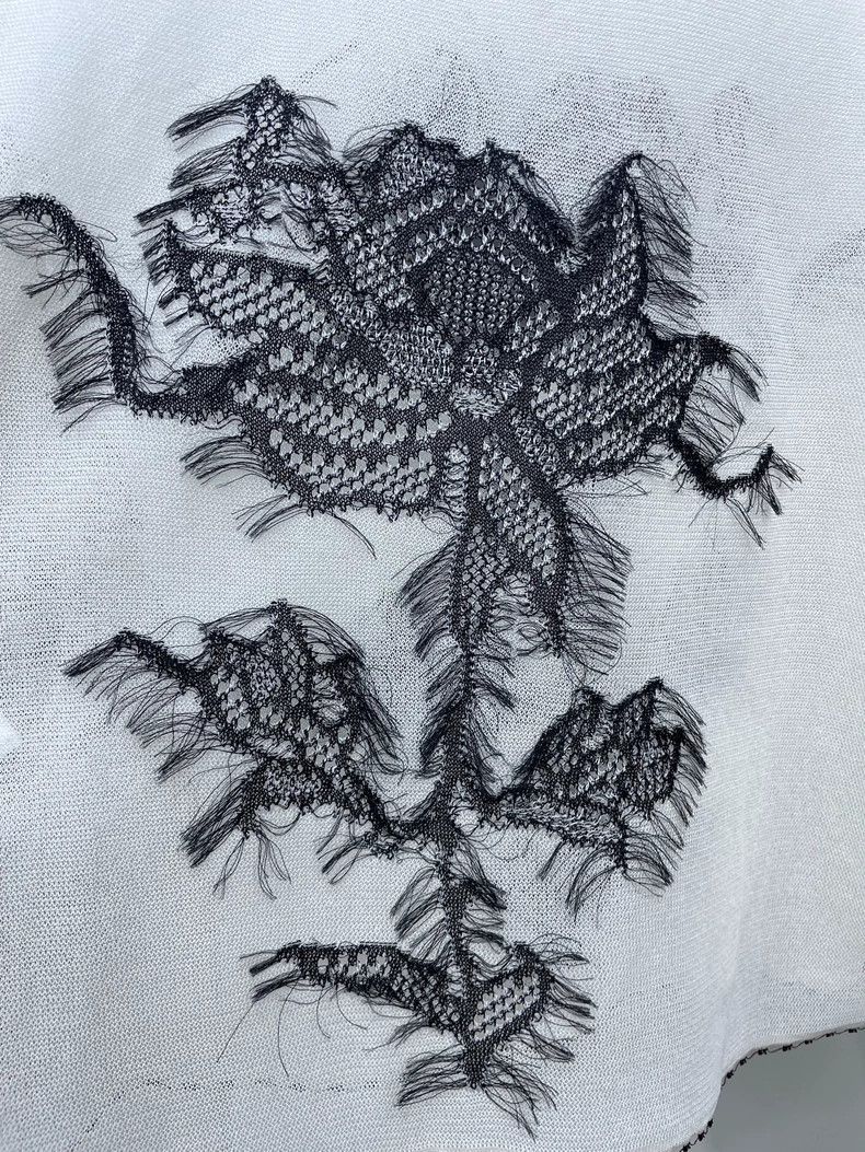 Dior Dior Dior Black and White Rose Lace Knit Sweater-2507 Size M / US 6-8 / IT 42-44 - 3 Thumbnail