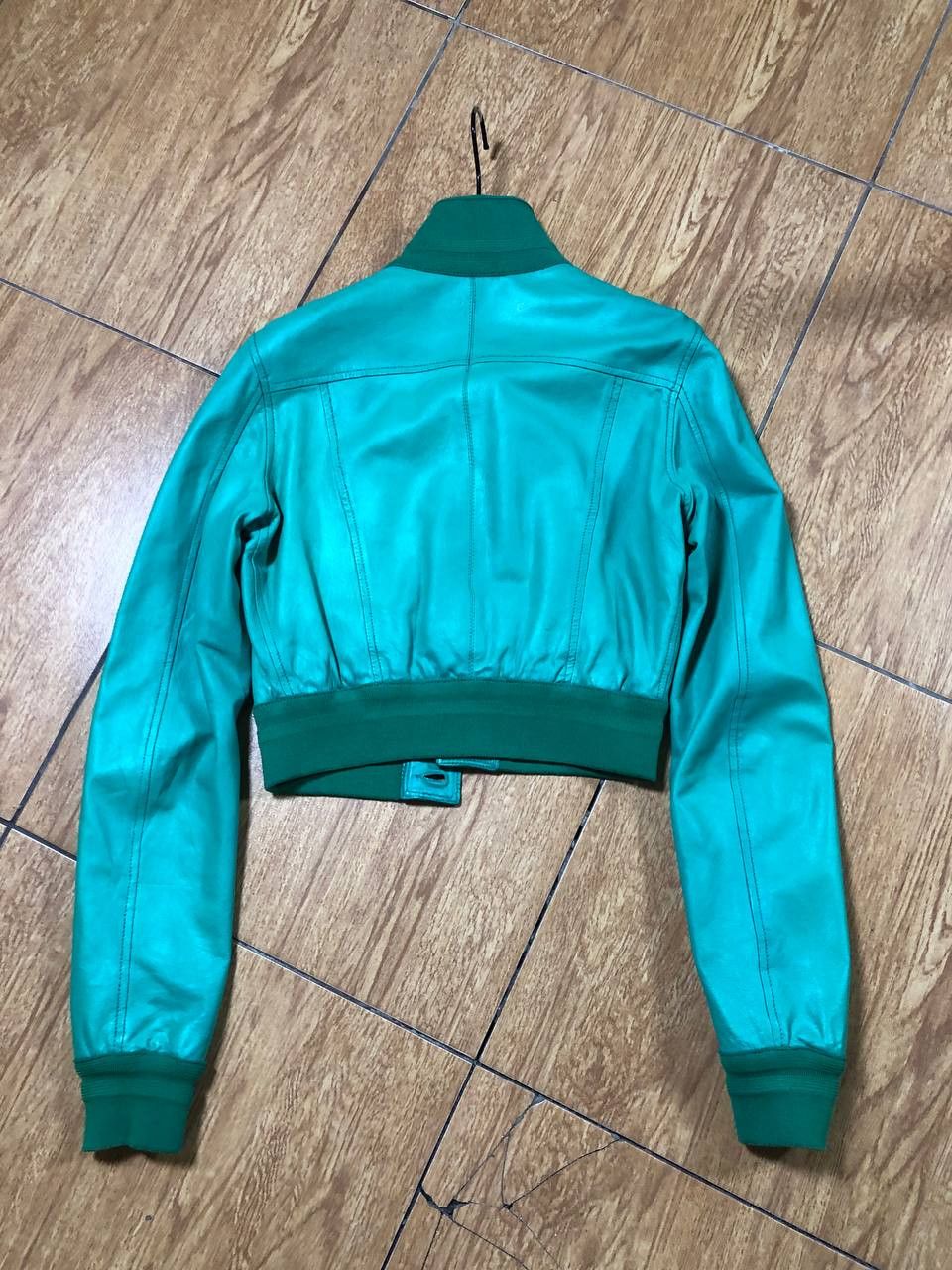 Dsquared2 Leather biker jacket Dsquared2 Green Leather Vera Pelle Size L / US 10 / IT 46 - 5 Thumbnail