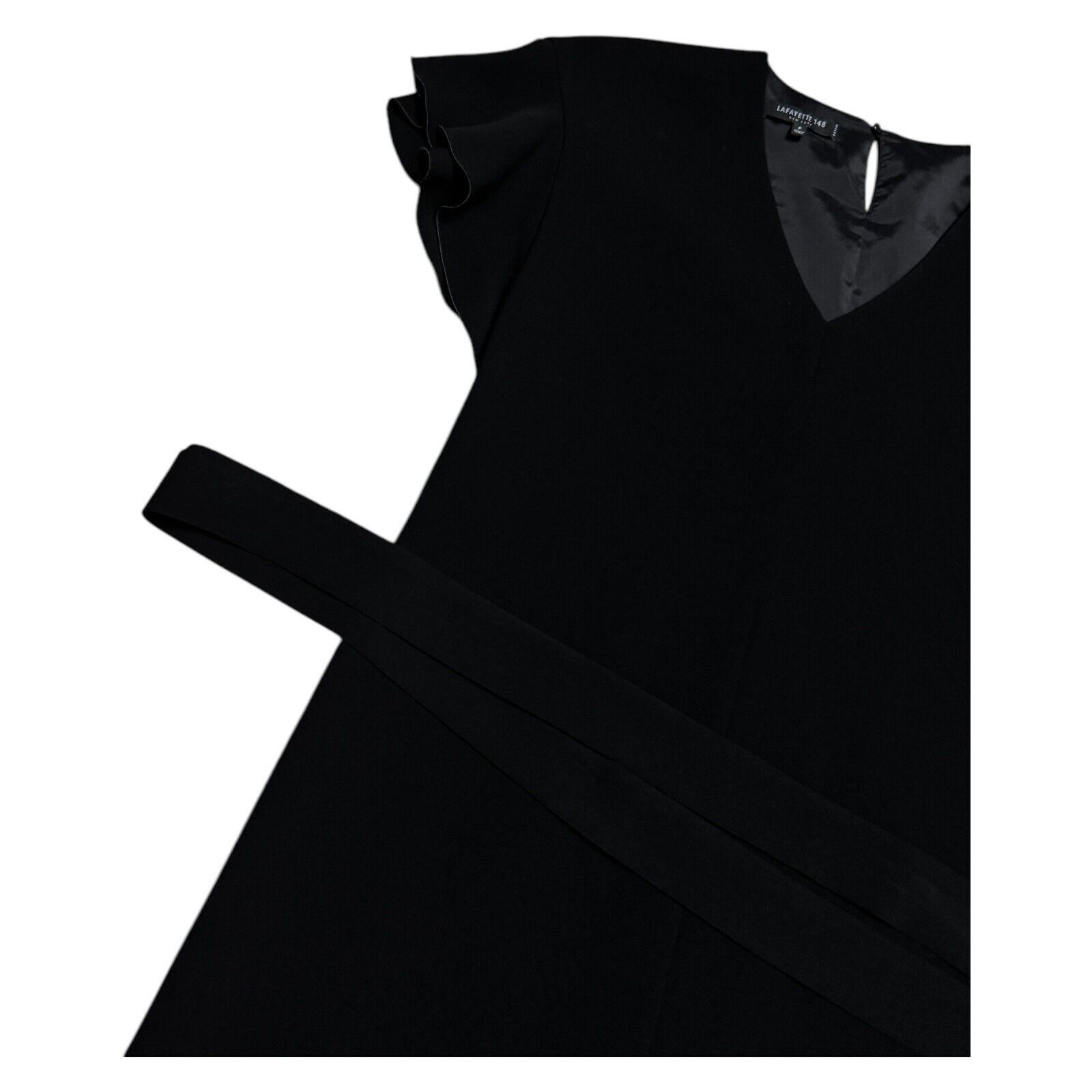 Lafayette 148 Lafayette 148 Luxury Designer V-Neck Ruffle Mini Dress Small Size S / US 4 / IT 40 - 4 Thumbnail