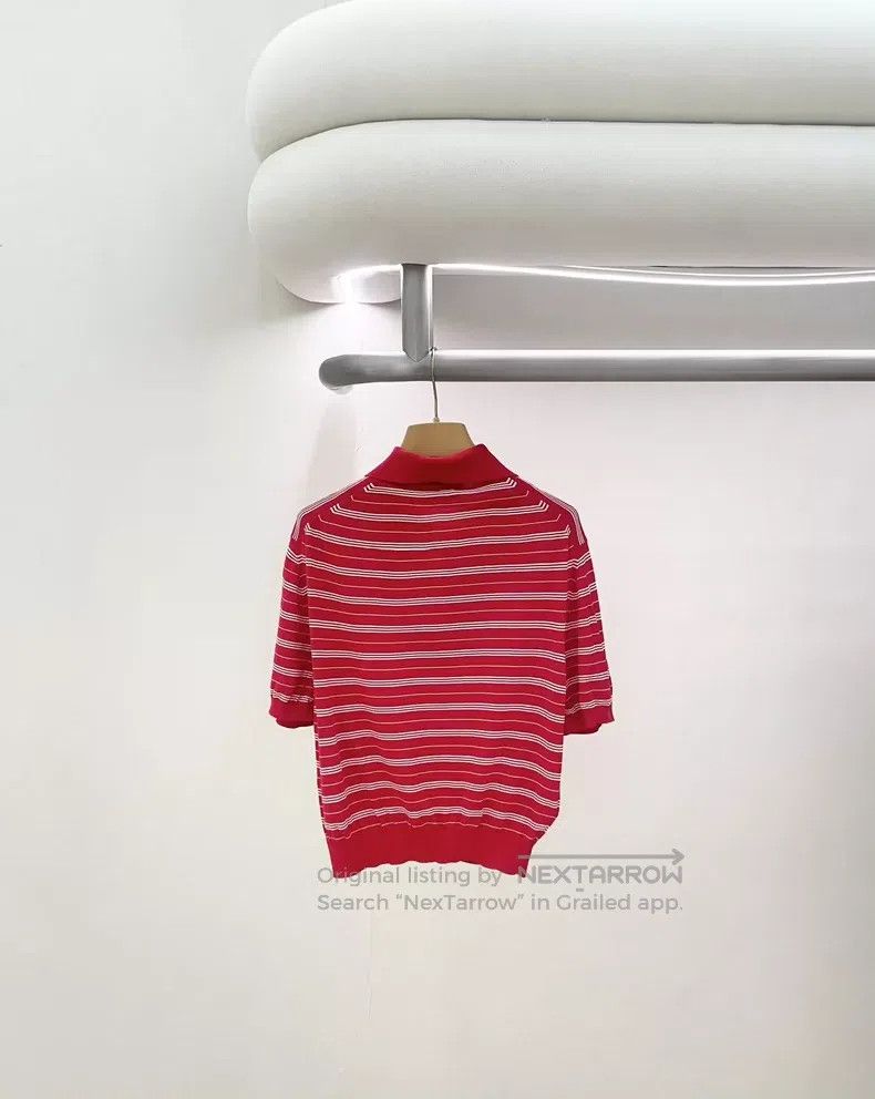 Miu Miu Miu Miu 36 Red striped polo shirt Size S / US 4 / IT 40 - 2 Thumbnail