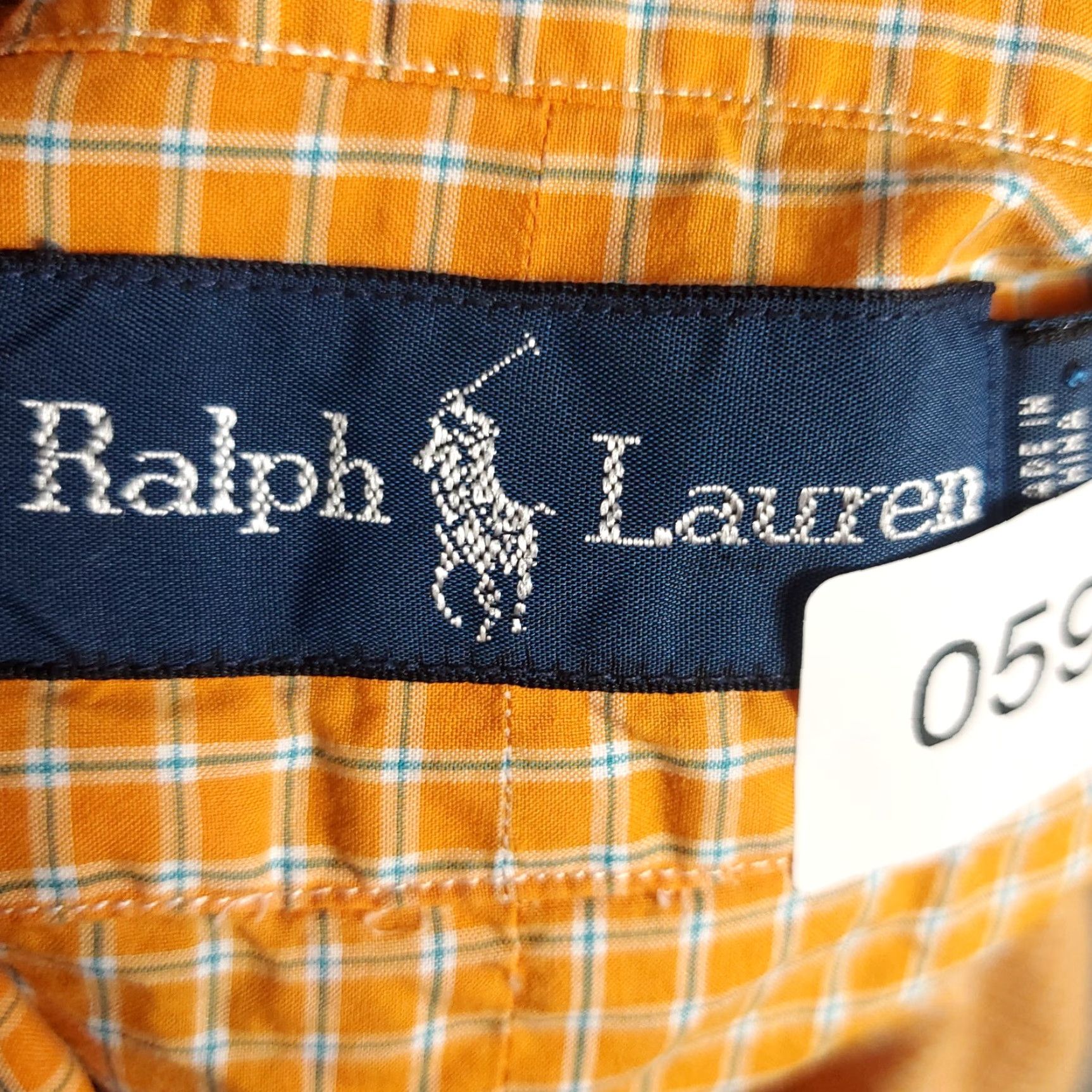 Ralph Lauren Ralph Lauren Dress Shirt Mens 17 Orange Plaid Extra Slim Fit Button-Down Long Sleeve Classic Modern Size 46R - 7 Thumbnail