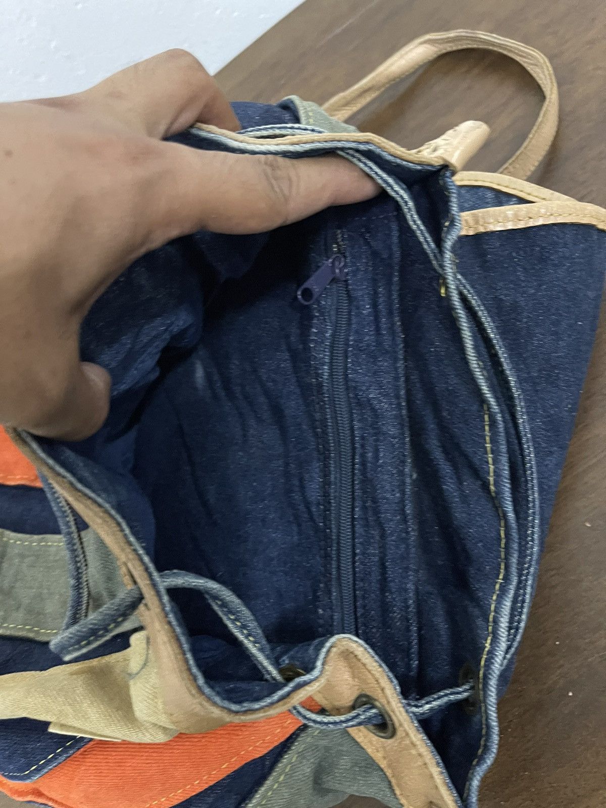 Japanese Brand × Vintage Japan denim Pumpkin Rucksack Bag Size ONE SIZE - 23 Thumbnail