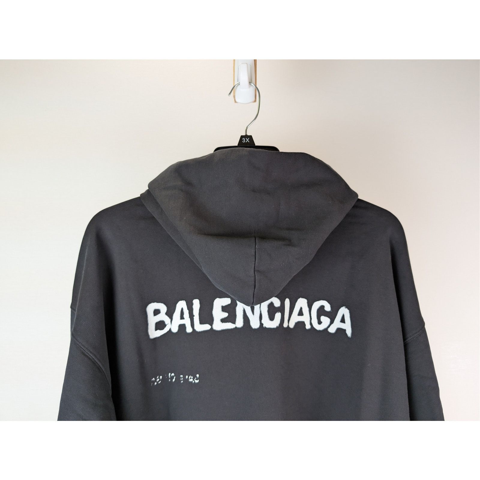 Balenciaga o1rshd1 Hand-Drawn Logo Cotton Hoodie in black Size US L / EU 52-54 / 3 - 11 Thumbnail