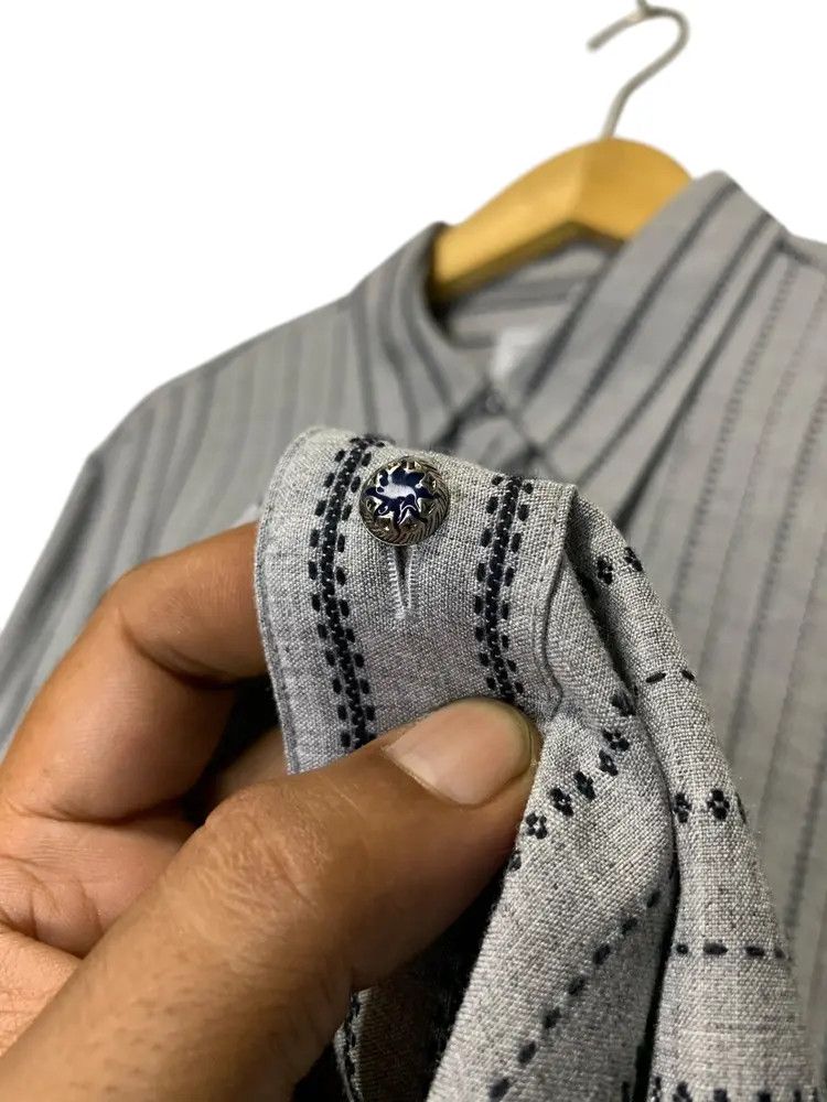Givenchy 2000s Givenchy paris stitches stripe blue sapphire shirt Size US M / EU 48-50 / 2 - 5 Thumbnail
