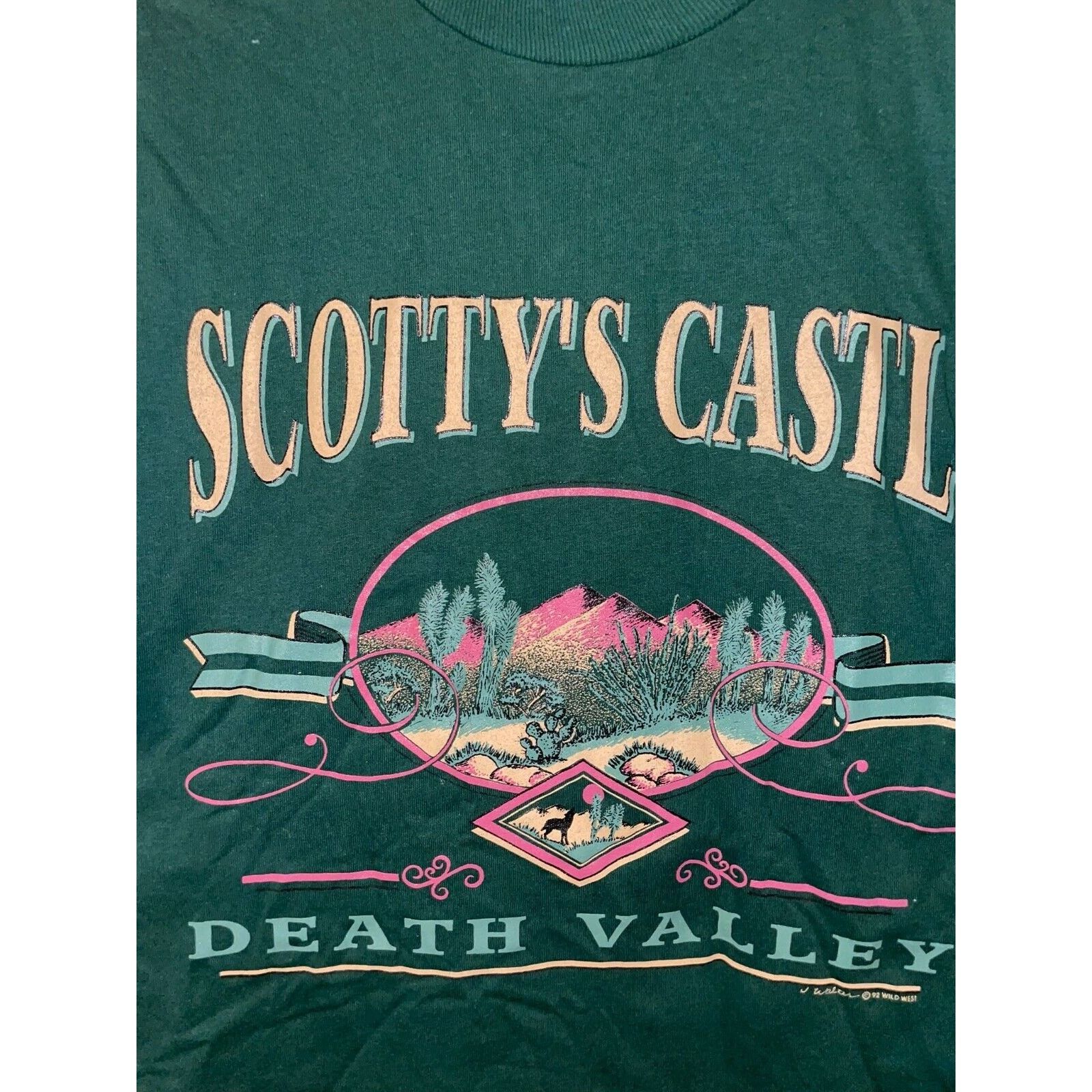 Jerzees Vintage Scottys Castle Shirt Death Valley Green Tee VTG 90s Size US L / EU 52-54 / 3 - 2 Thumbnail