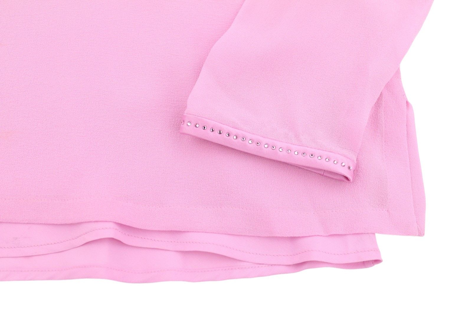 Max Mara EU34 XS Pink 100% Silk Rhinestones 2in1 Blouse 88774 Size XS / US 0-2 / IT 36-38 - 6 Thumbnail