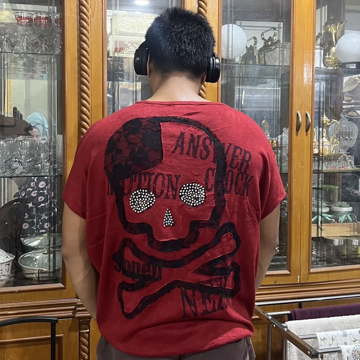 Japanese Brand Y2K Aquaname Diamond Eye Skull Knitwear Sleeve Less Size US XL / EU 56 / 4 - 4 Thumbnail