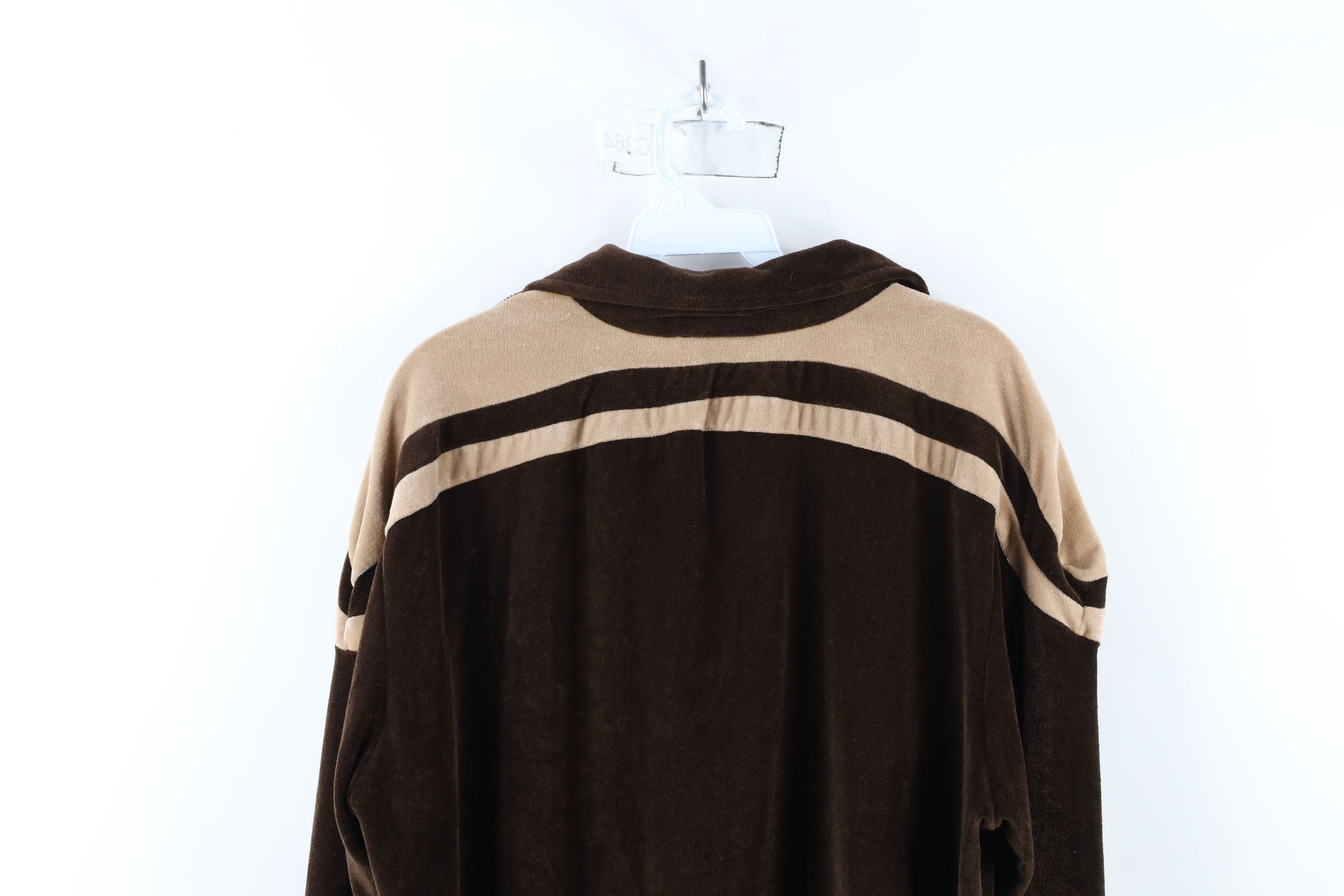 Vintage Vintage 70s Streetwear Collared Pullover Sweater Brown Size US L / EU 52-54 / 3 - 14 Thumbnail