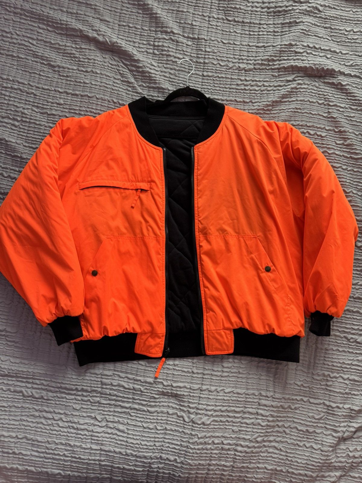 Vintage Orange bomber jacket Size US XL / EU 56 / 4 - 2 Thumbnail