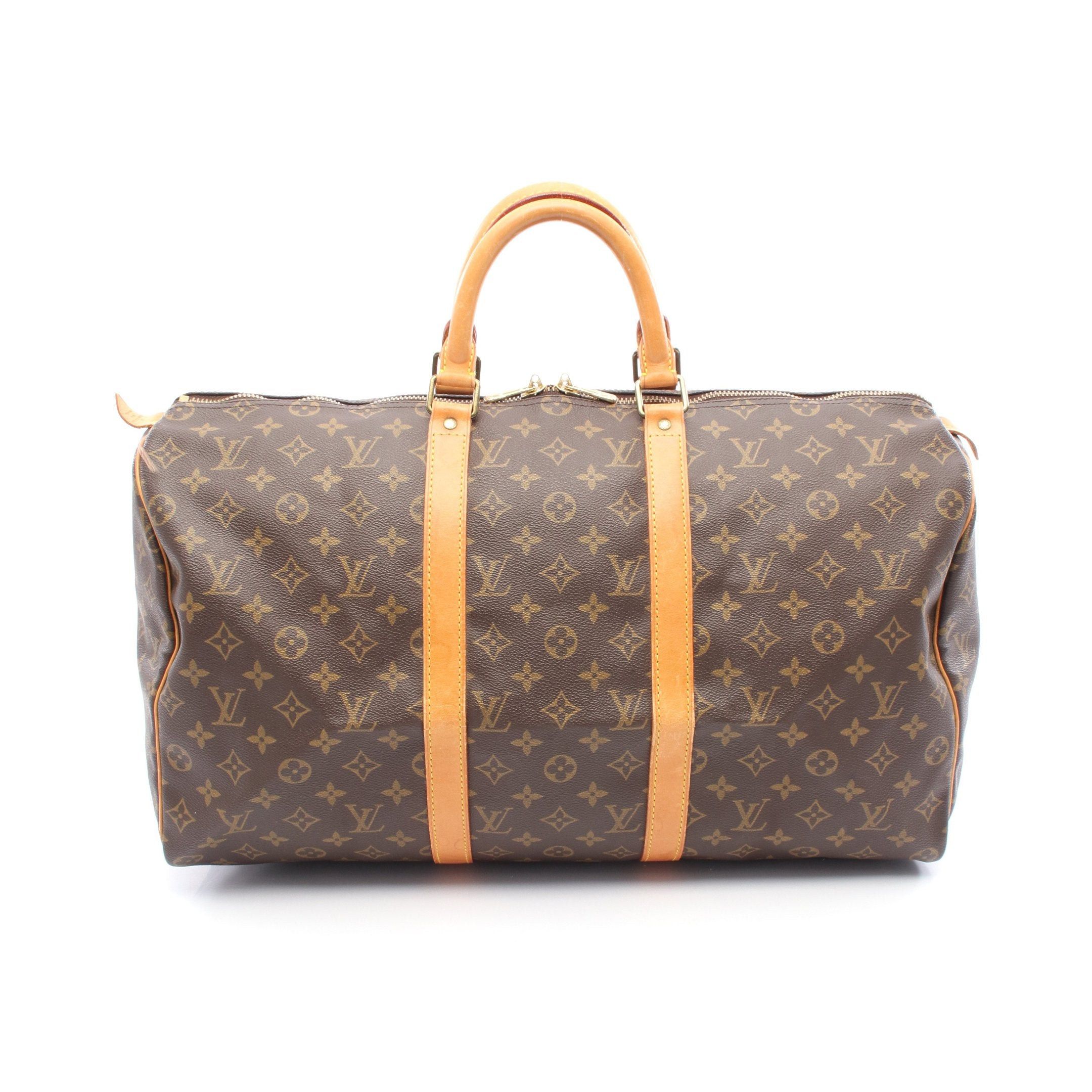 Louis Vuitton Louis Vuitton Keepall 50 Monogram Boston Bag Leather Brown Size ONE SIZE - 1 Thumbnail